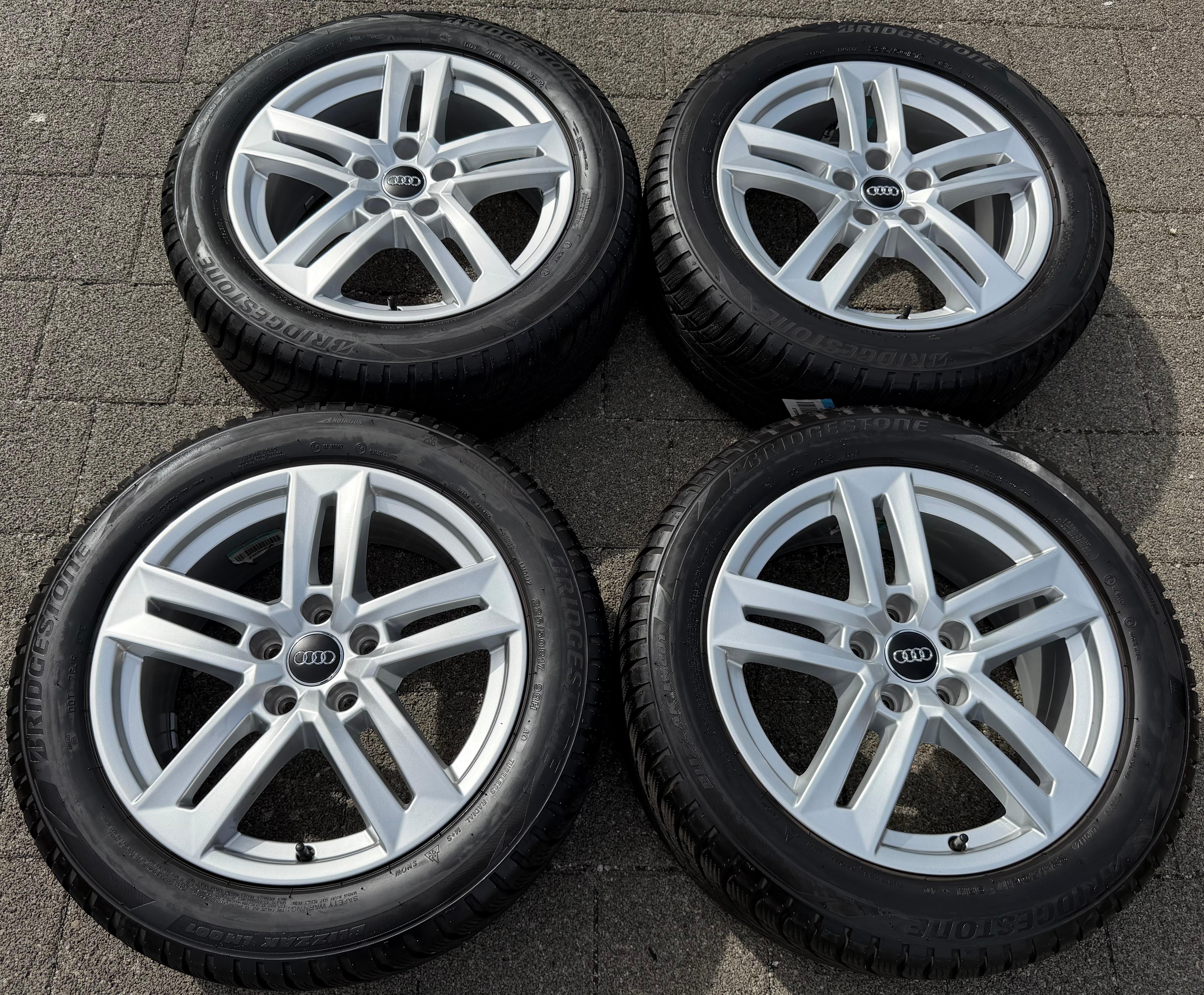 4 ruedas de aleación originales de 17" para invierno Audi A4 B9 8W 8W0601025P 225/50R17 98H Bridgestone