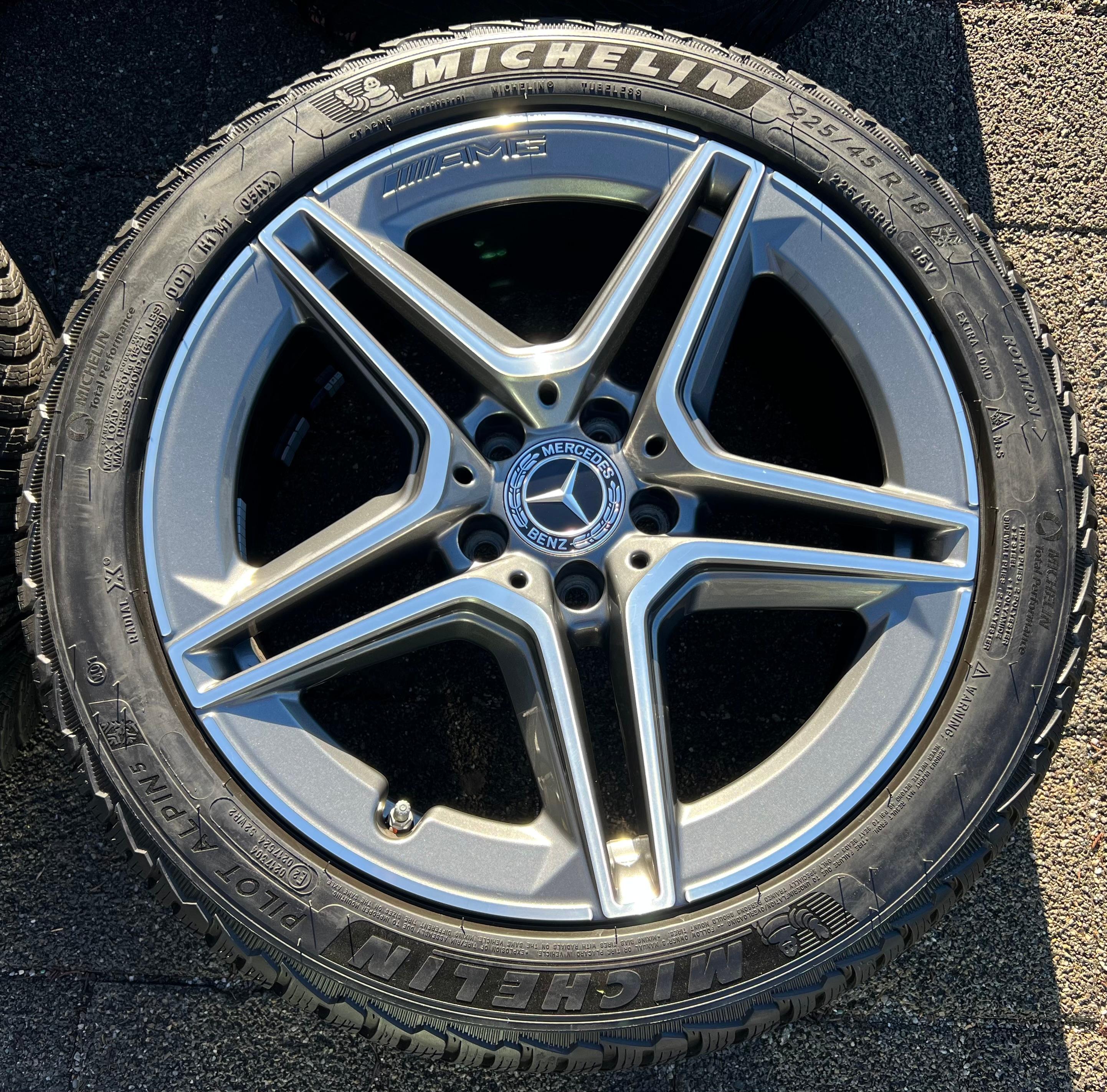 4 ORIGINAL 18" ALU WINTERRÄDER AMG MERCEDES C-KLASSE W205 A2054019500 A2054019600