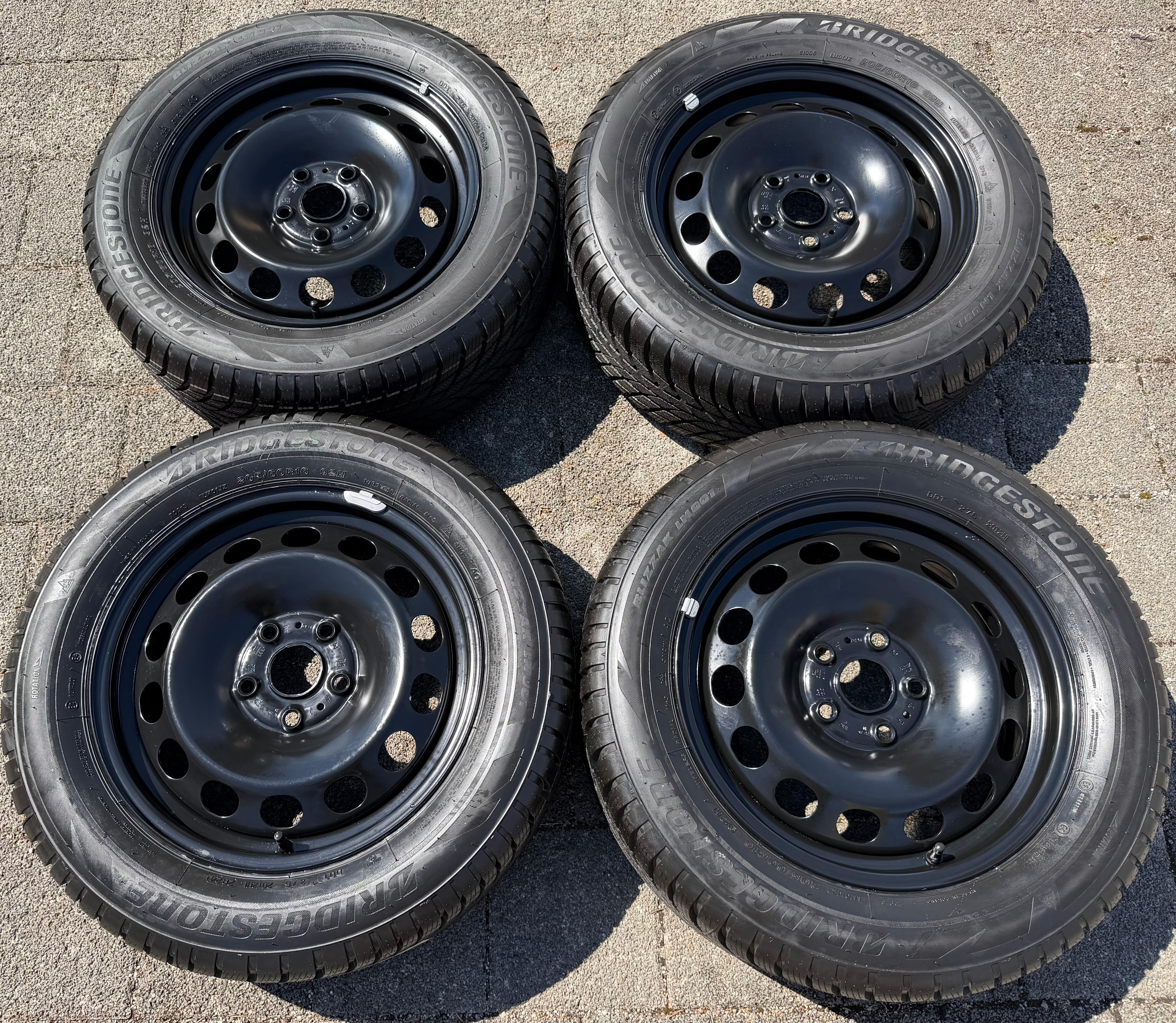 4 Winterräder Audi Q2 GA VW T-Roc 205/60R16 92H Bridgestone 5Q0601027AM NEU