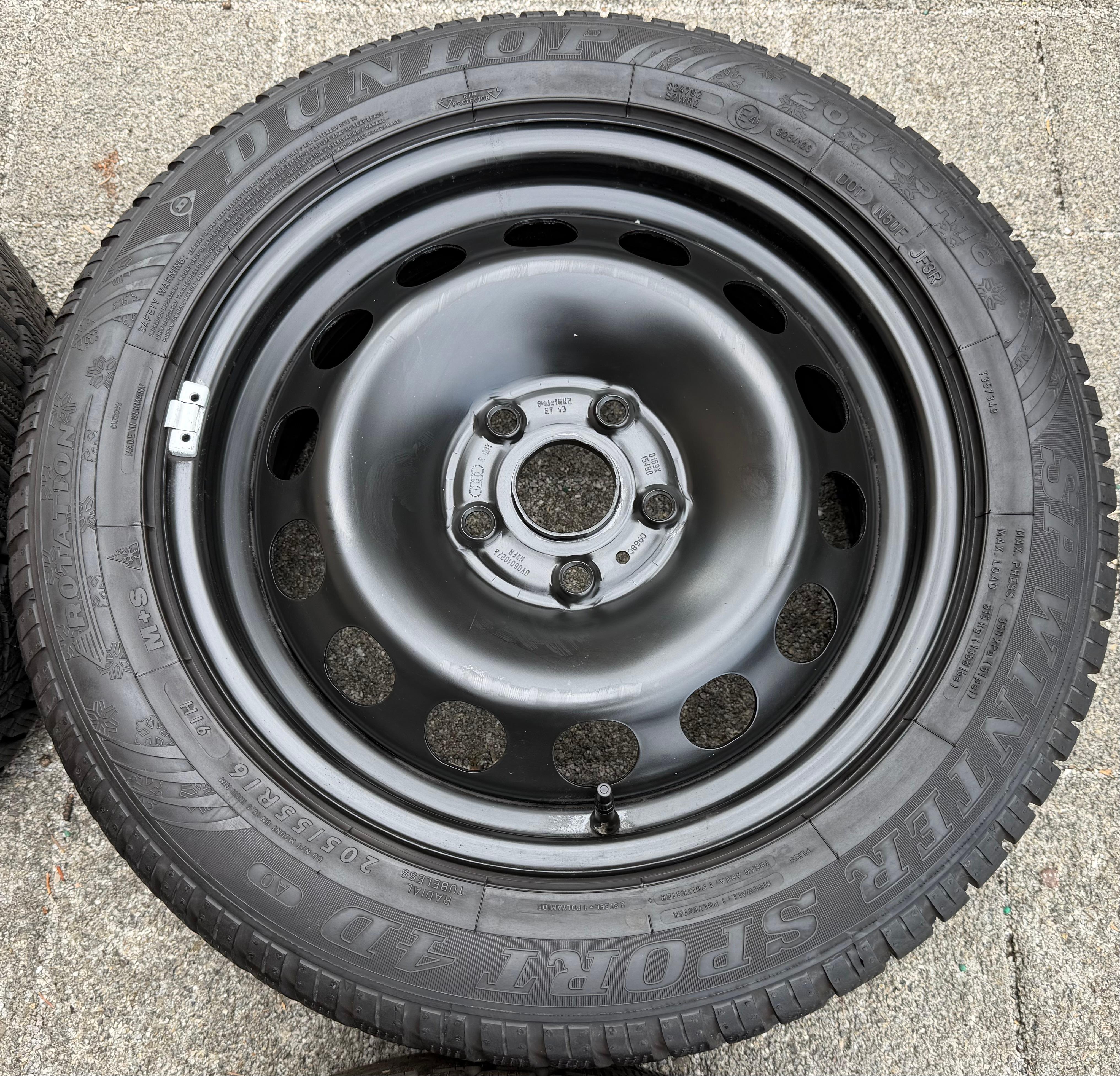 4 Winterräder Audi A3 8V Sportback Cabrio  205/55R16 91H Dunlop 8V0601027A