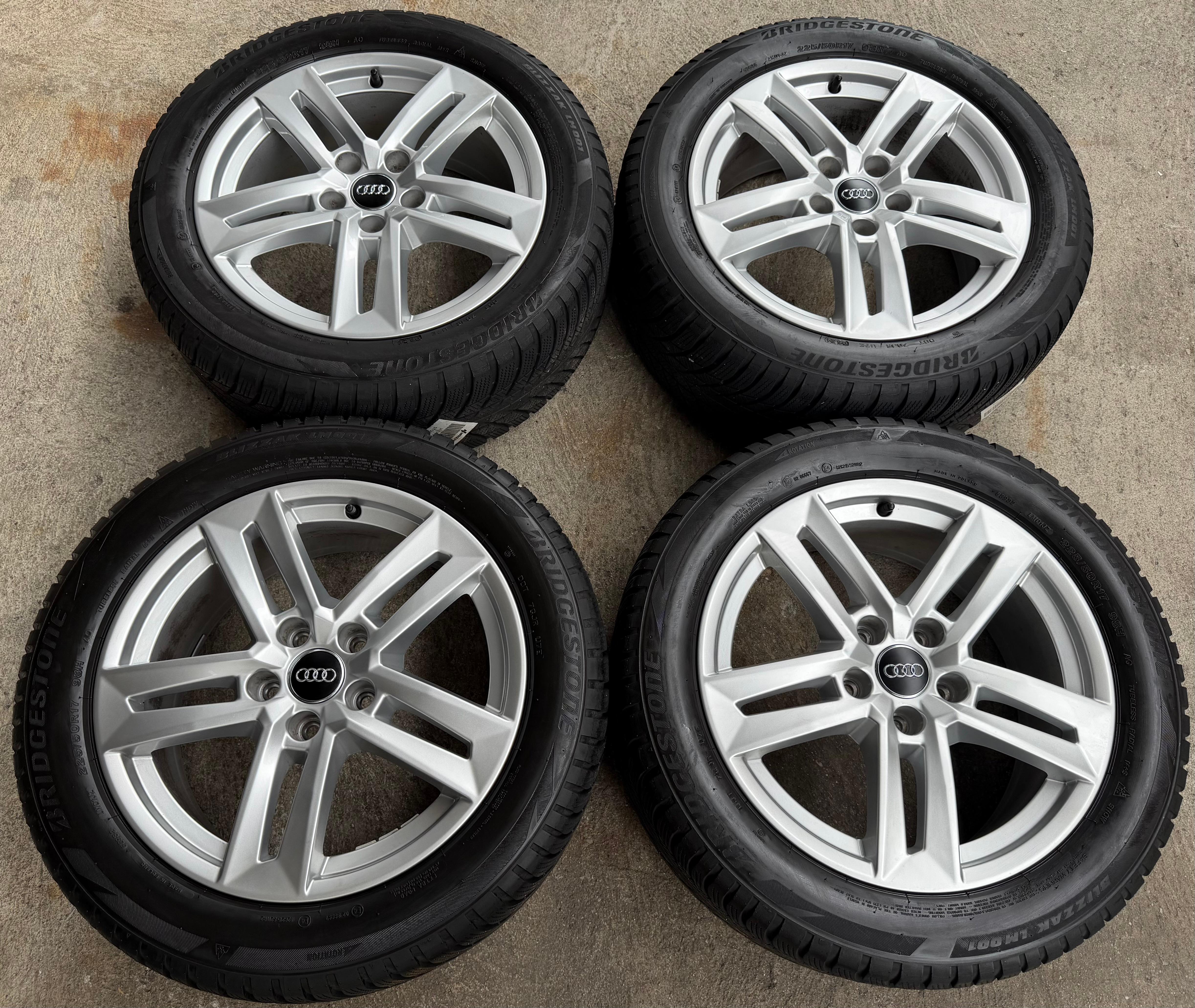 4 Original 17" Alu Winterräder Audi A4 B9 8W 8W0601025P 225/50R17 98H Bridgestone