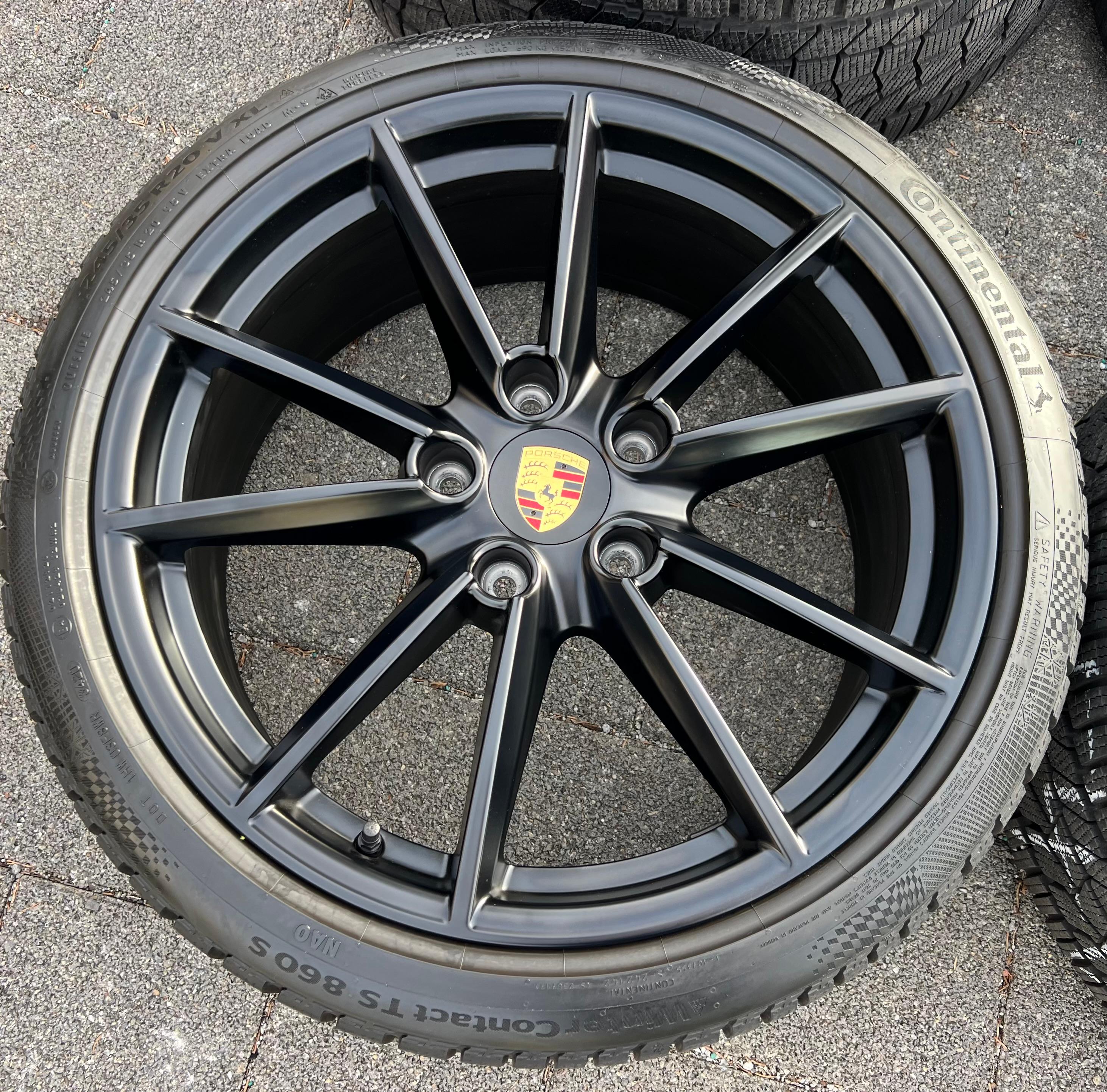 4 RUEDAS DE INVIERNO DE ALEACIÓN ORIGINALES DE 20" 21" PARA PORSCHE 911 992 992601025C 992601025D NEGRAS RDKS