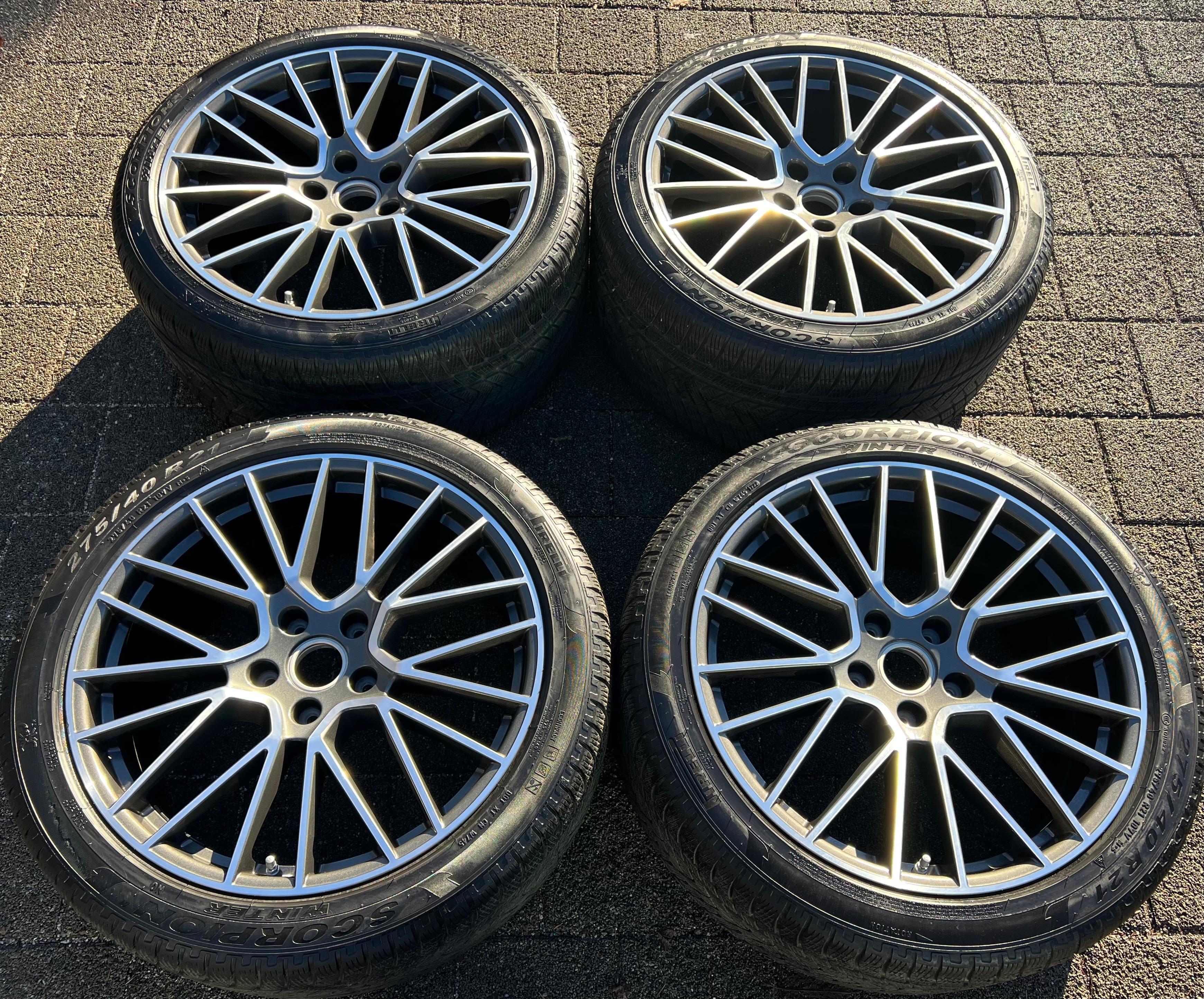 4 ORIGINAL 21" ALU WINTERRÄDER PORSCHE CAYENNE 9YA PIRELLI RDKS
