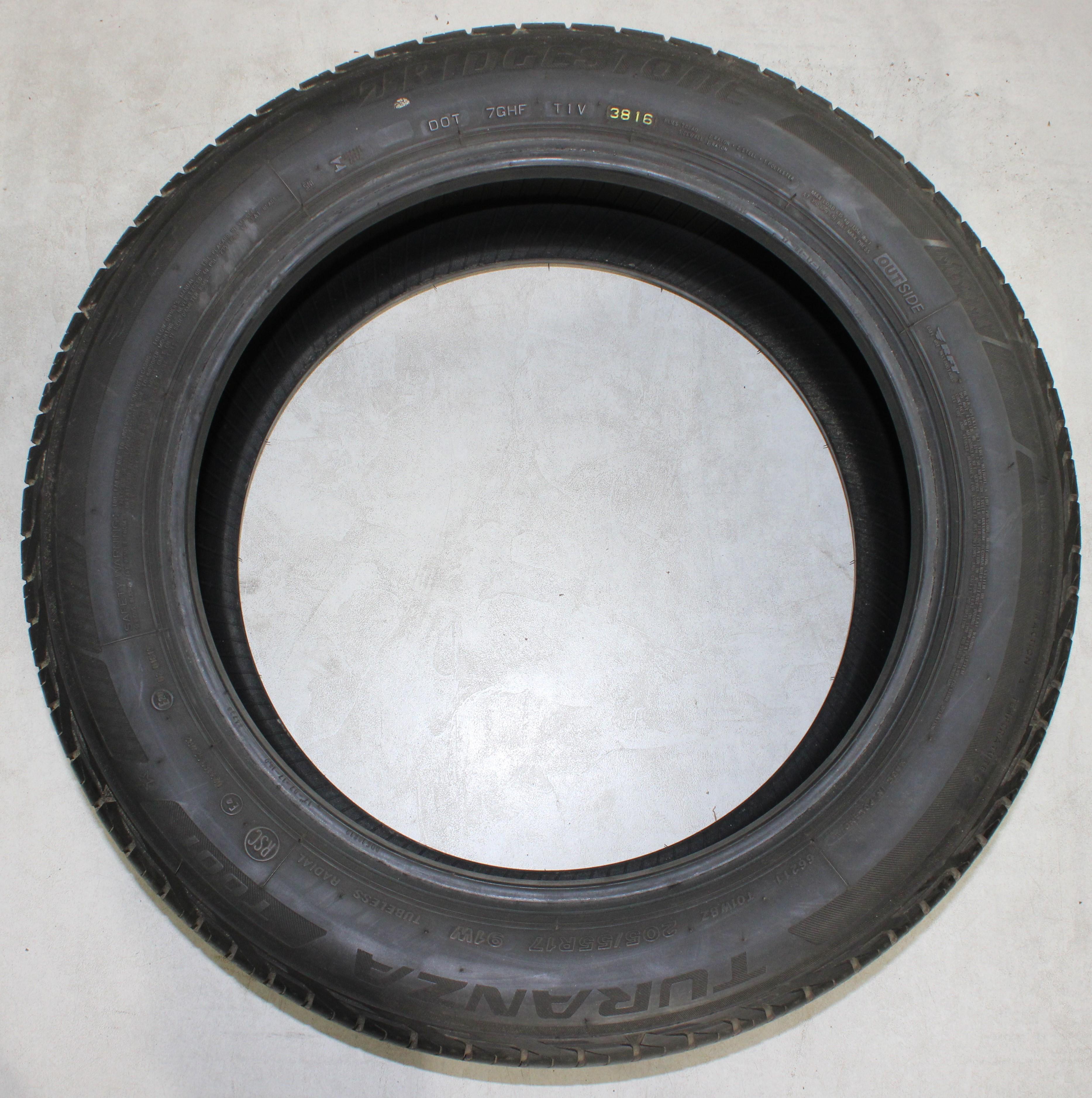 2 x 205/55R17 91W Sommerreifen Bridgestone Turanza T001 Runflat 5,5mm 2016