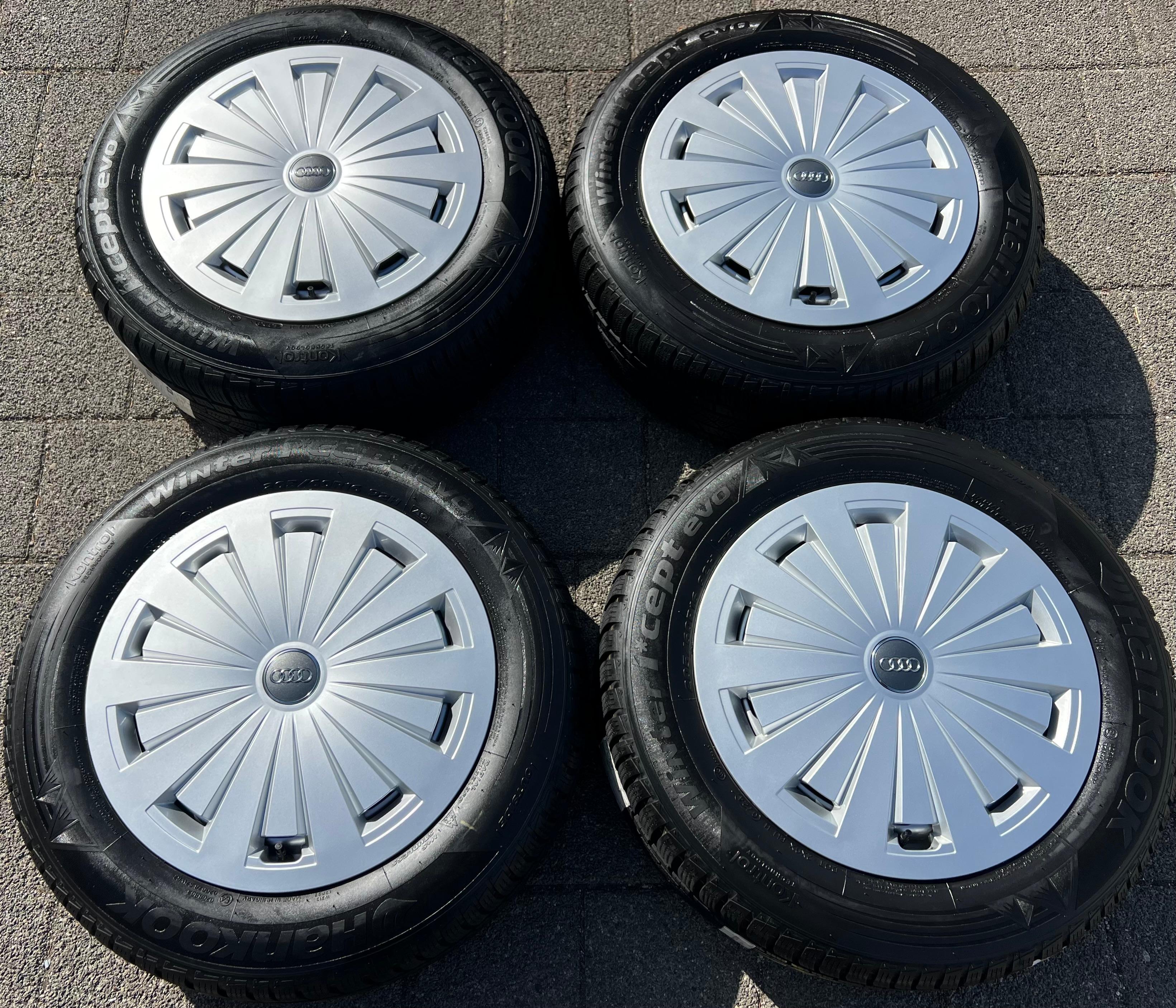 4 ORIGINELE ALUMINIUM WINTERWIELEN AUDI A4 B9 8W 205/60R16 92H 8W0601025 GRATIS VERZENDING