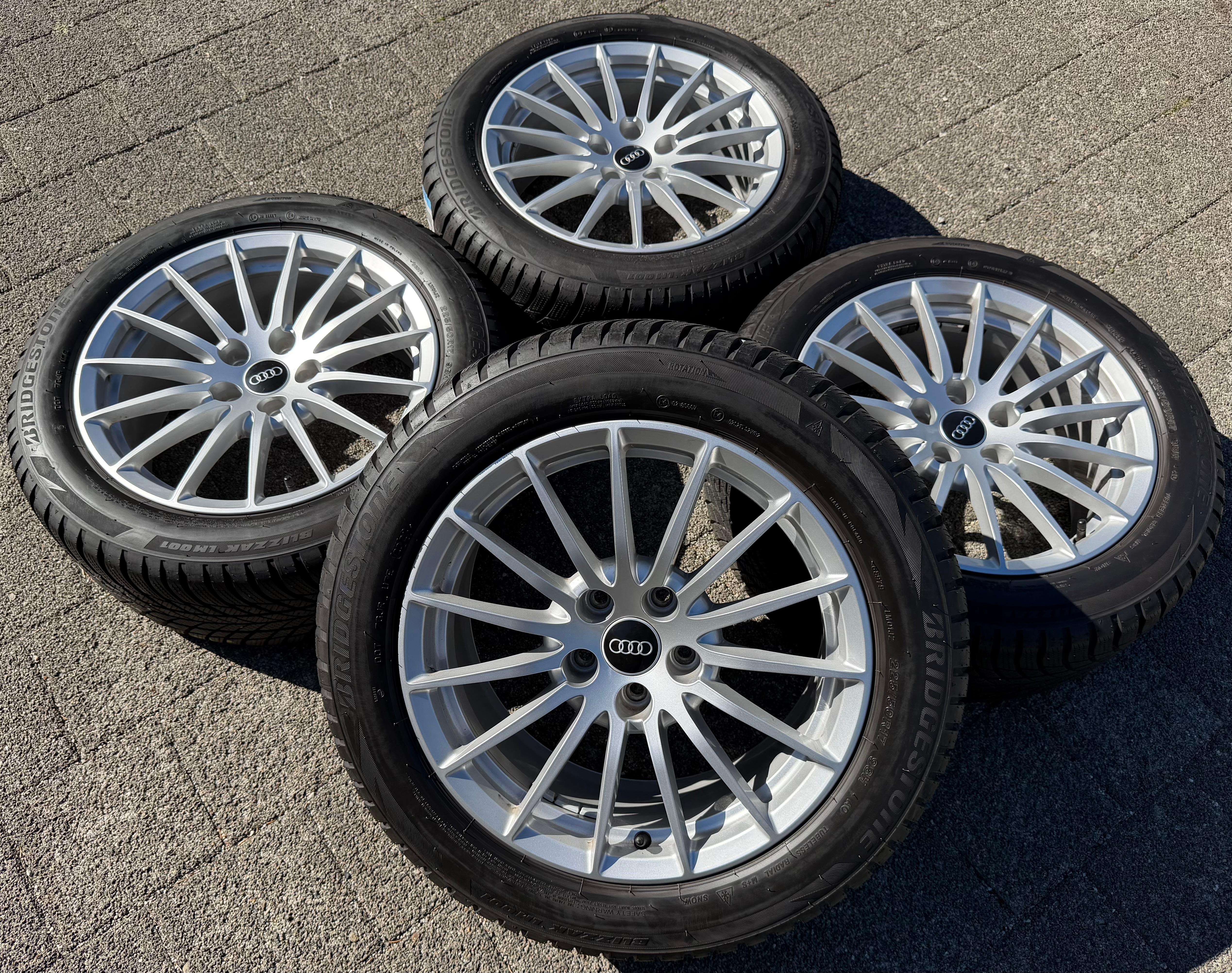 4 Original 17" Alu Winterräder Audi A5 F5 8W 225/50R17 98H 8W0601025AE Bridgestone