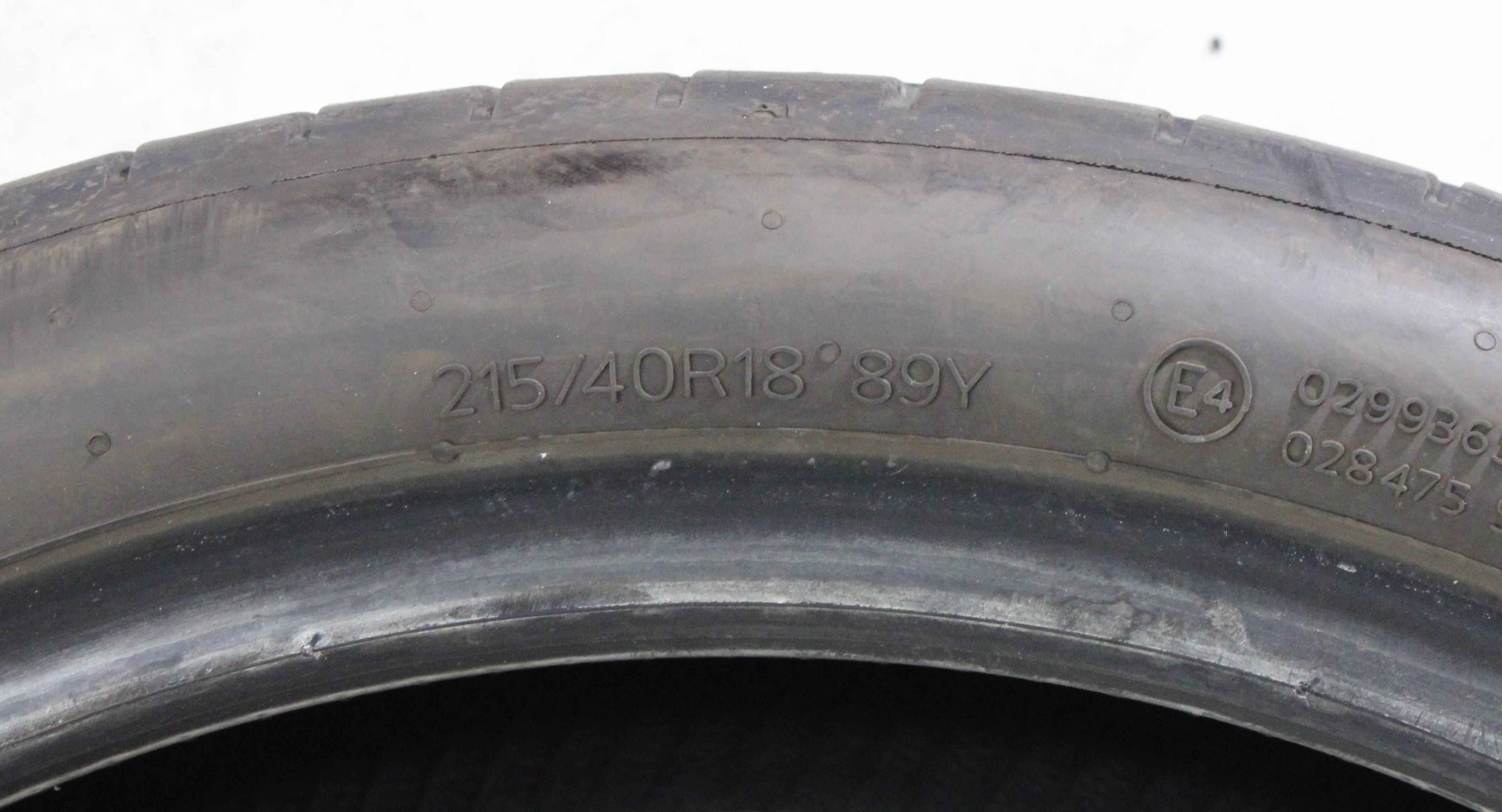 1 x 215/40R18 89Y Sommerreifen Hankook Ventus S1 Evo 3 * 4,5-5mm 2024