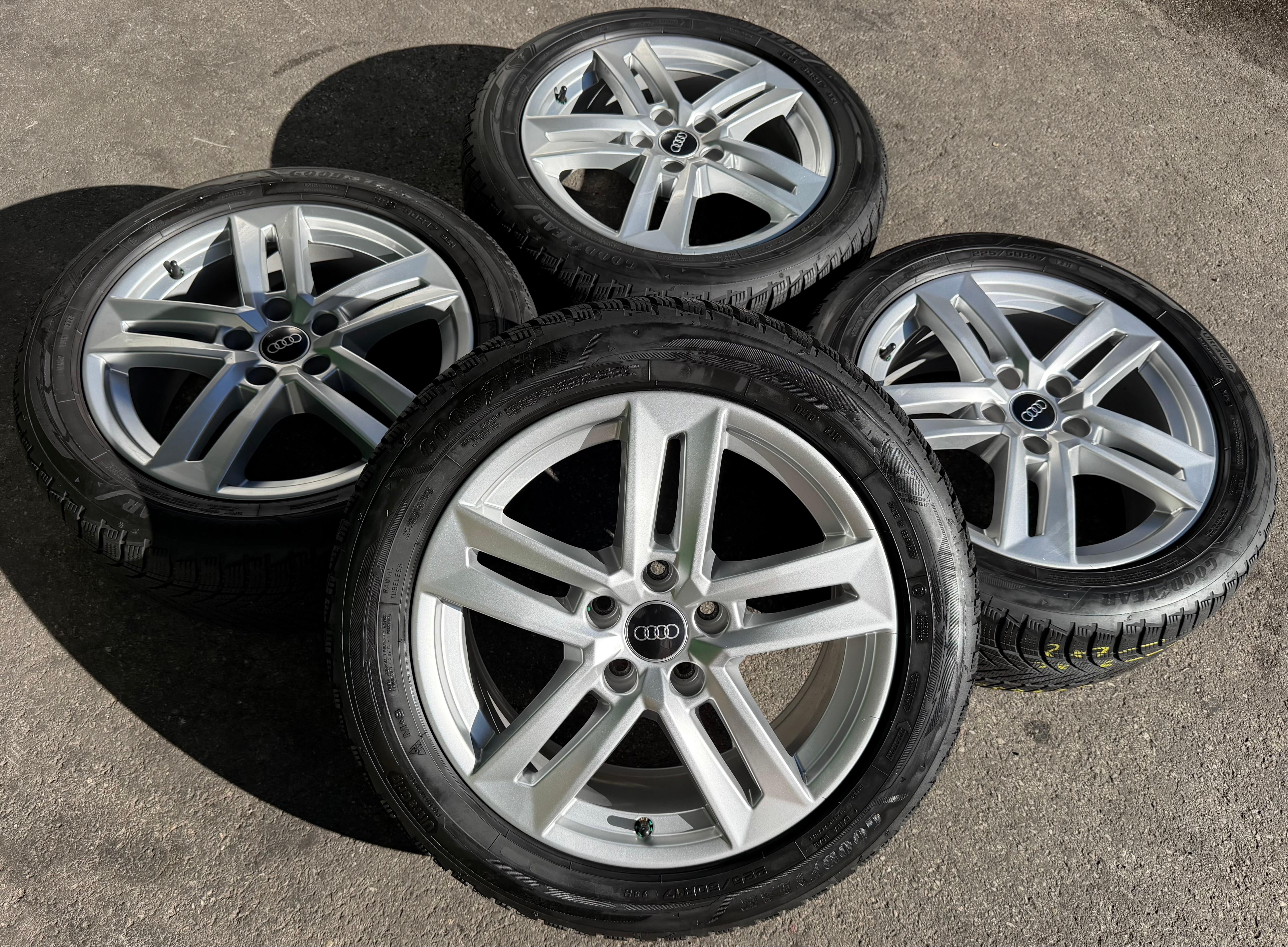 4 ruedas de invierno de aleación originales de 17" para Audi A4 B9 8W 8W0601025P 225/50R17 98H Goodyear