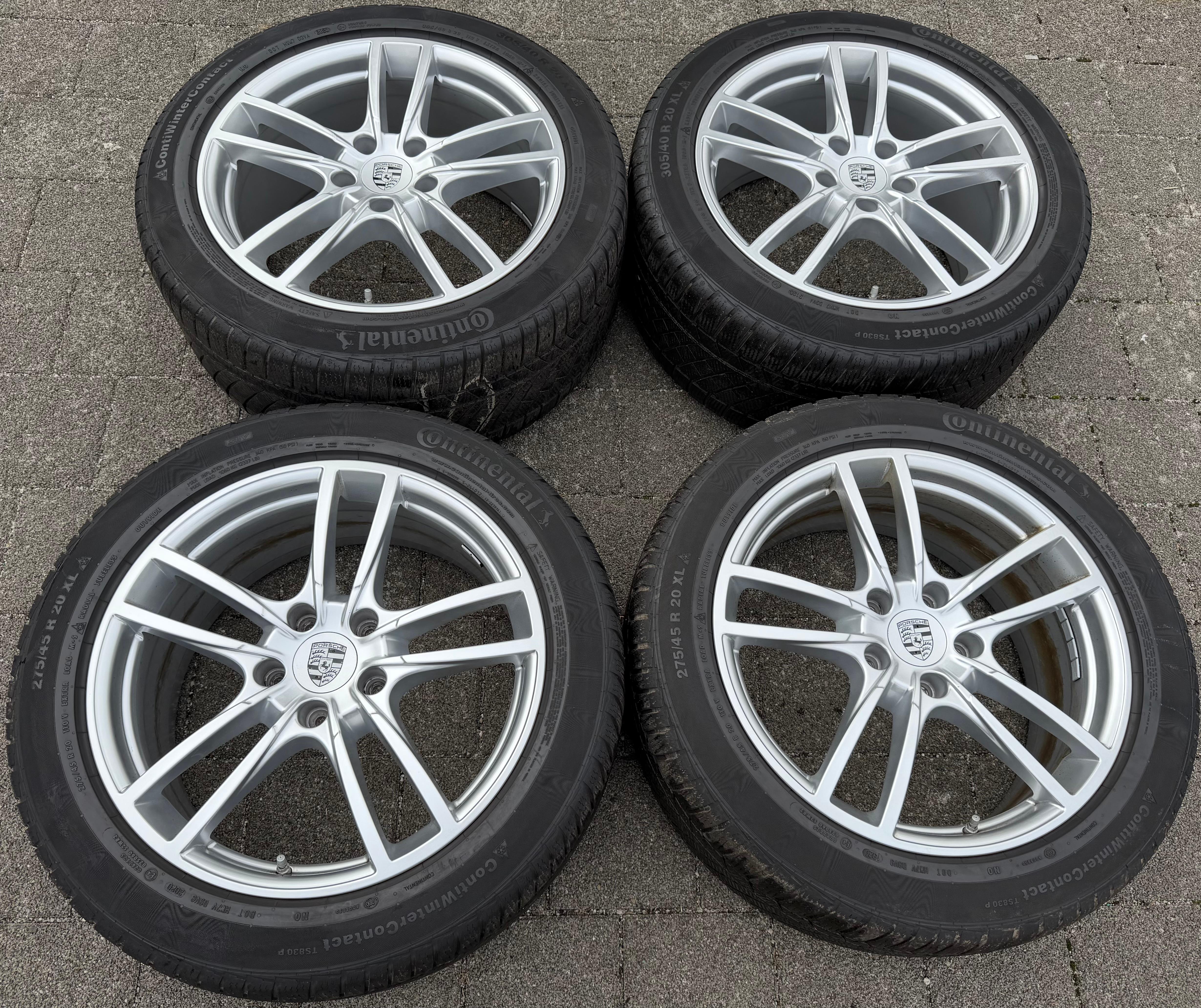 4 originele 20" lichtmetalen winterwielen Porsche Cayenne 9YA 9Y0601025BB 9Y0601025BC TPMS