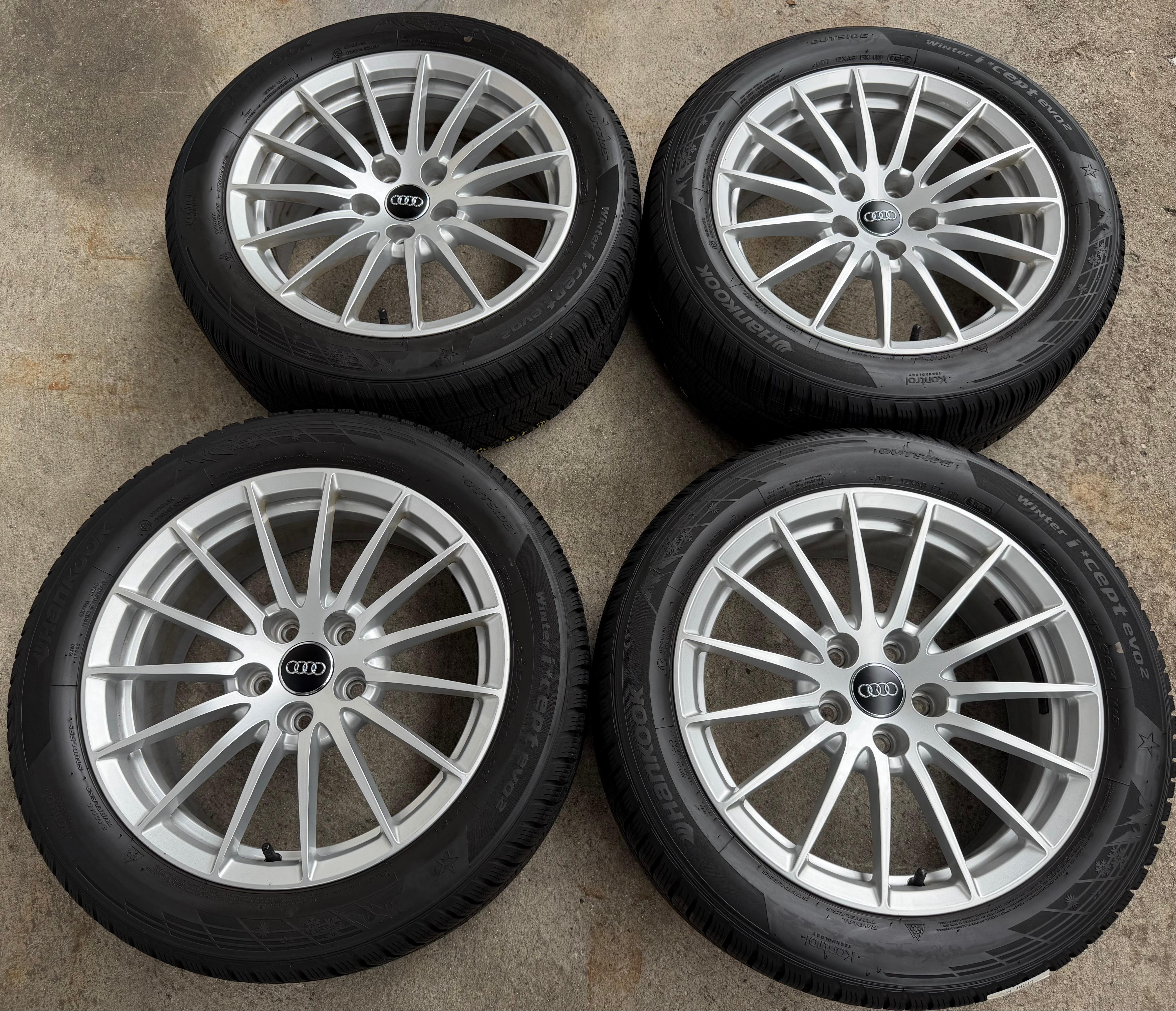 4 Original 17" Alu Winterräder Audi A4 B9 8W 8W0601025P 225/50R17 98H Hankook