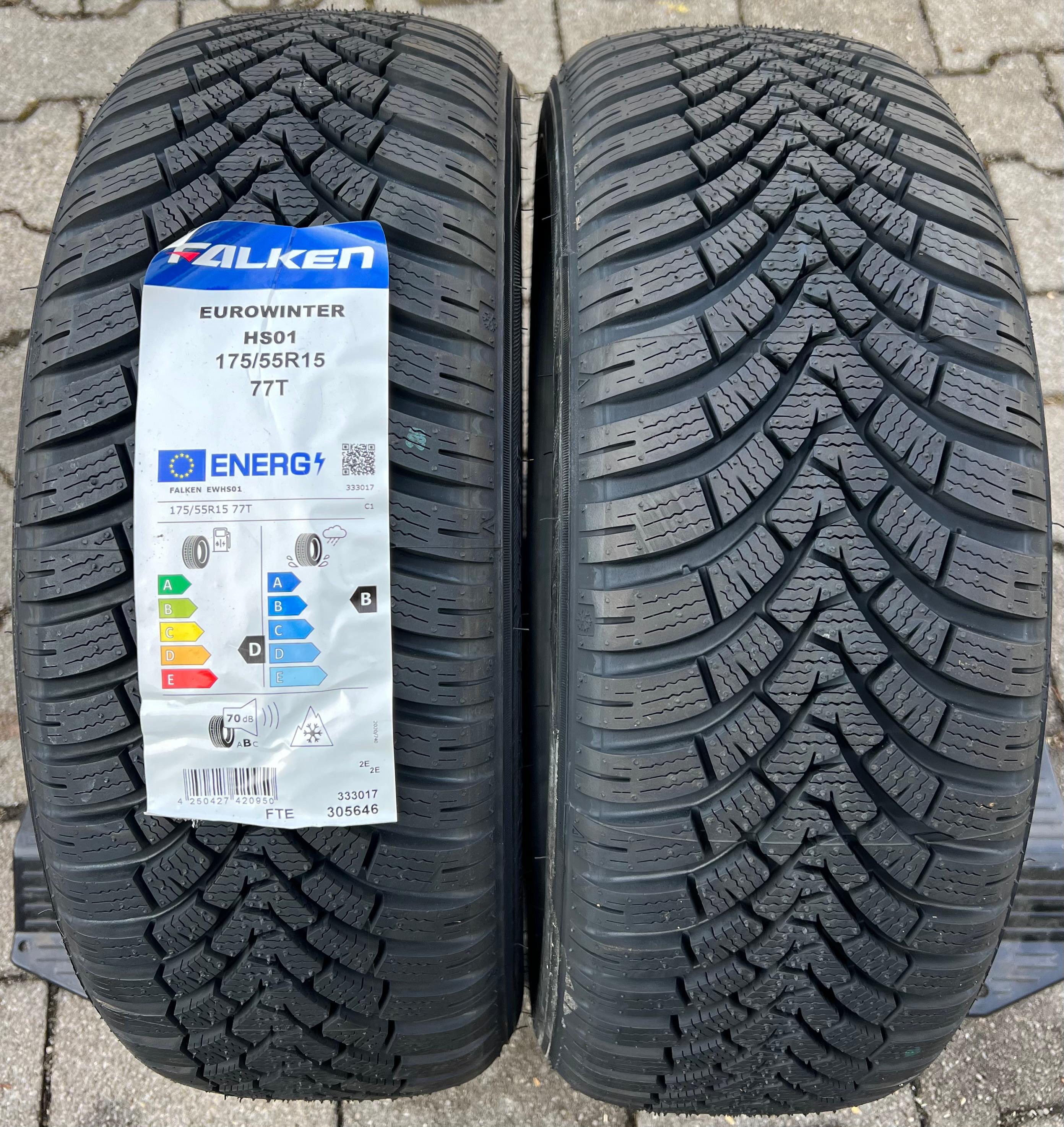 2 x 175/55R15 77T Winterreifen Falken Eurowinter HS01 2022 NEU