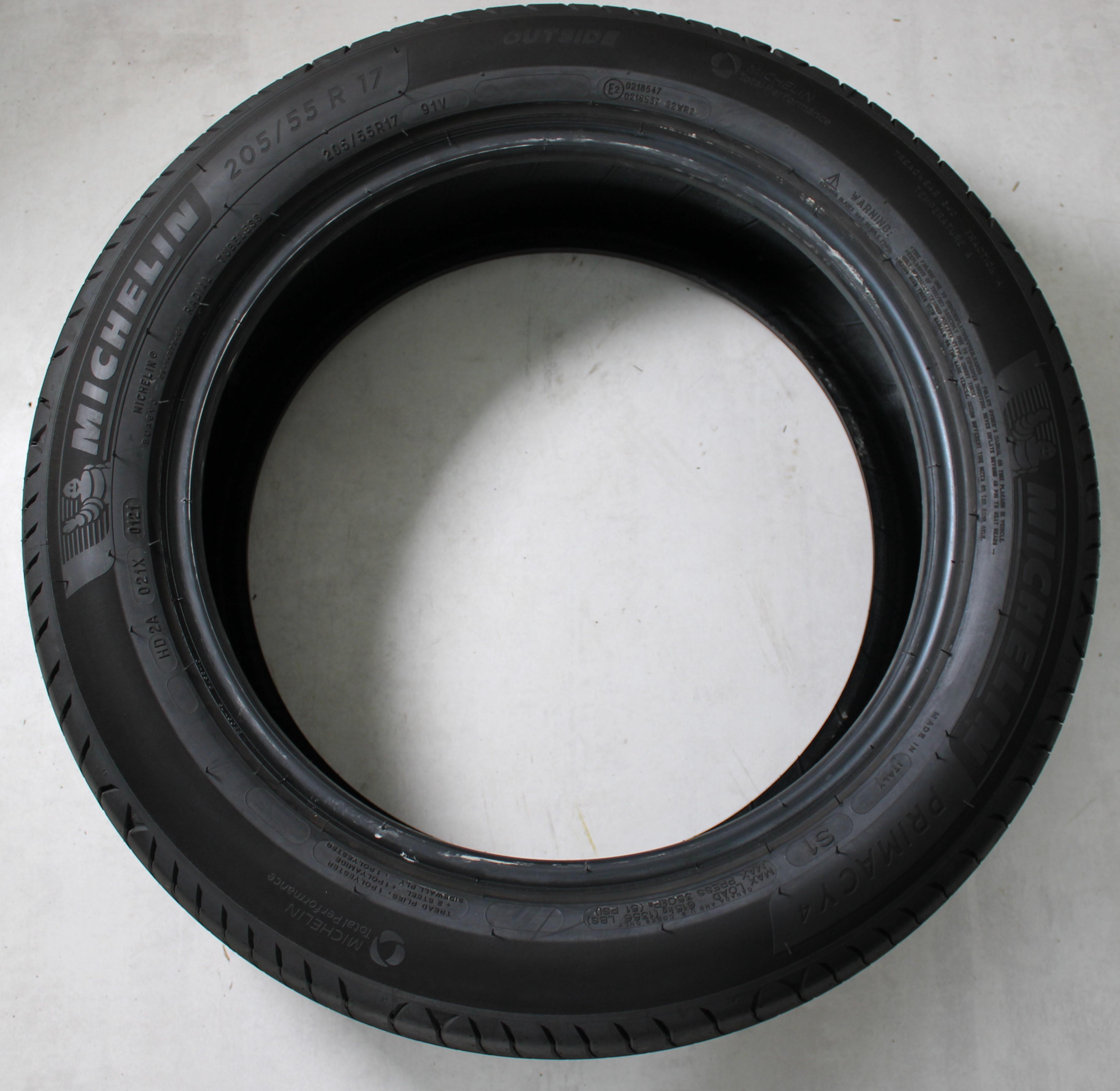 4 x 205/55R17 91V Sommerreifen Michelin Primacy 4 6,5-7mm 2021
