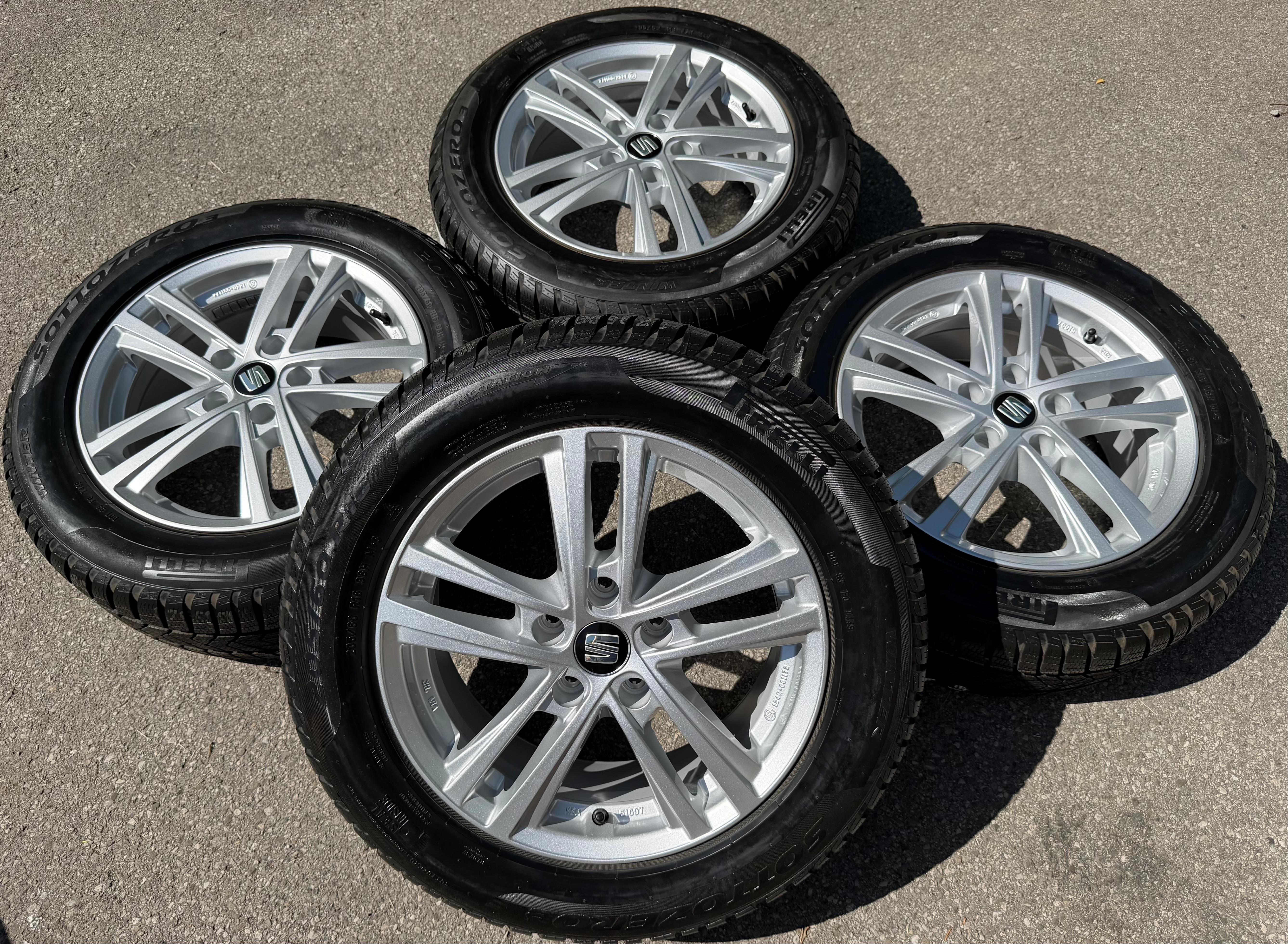4 ORIGINAL ALU WINTERRÄDER SEAT ALHAMBRA 7N VW SHARAN 205/60R16 96H PIRELLI NEU