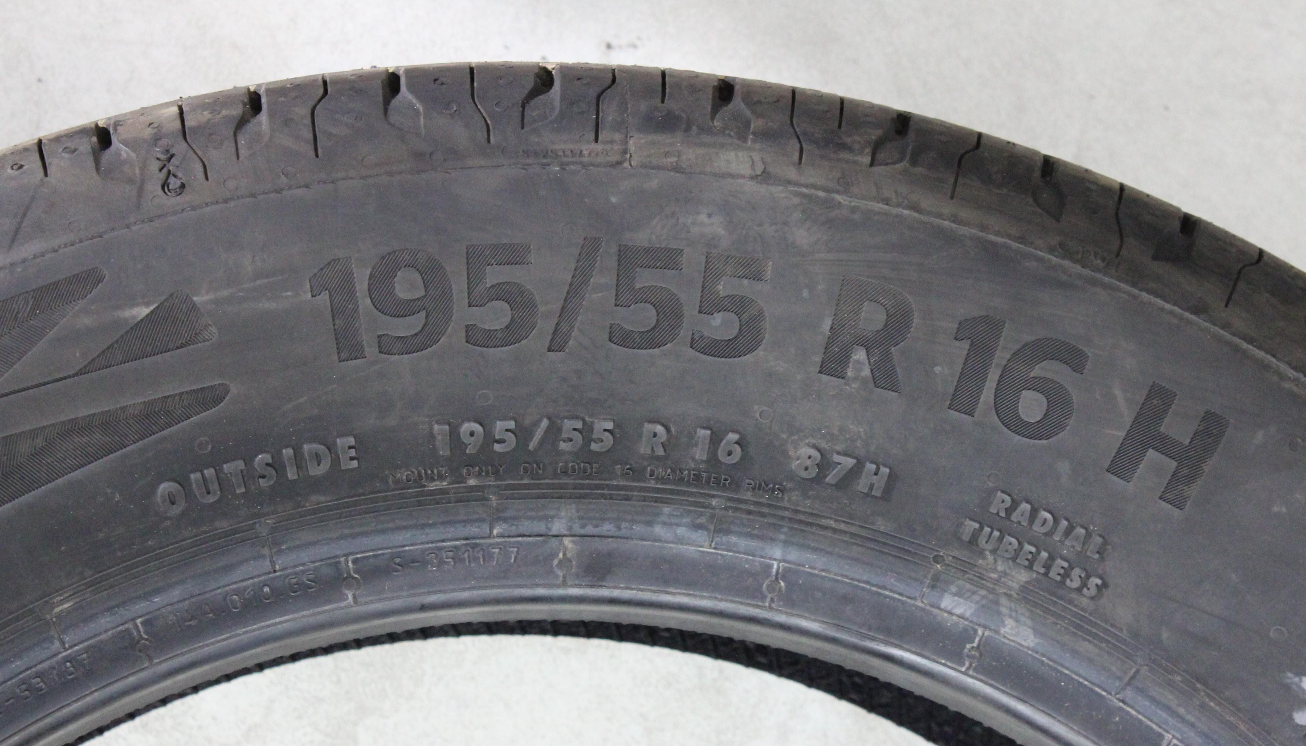 4 x 195/55R16 87H Sommerreifen Continental Eco Contact 6 Volles Profil 2022