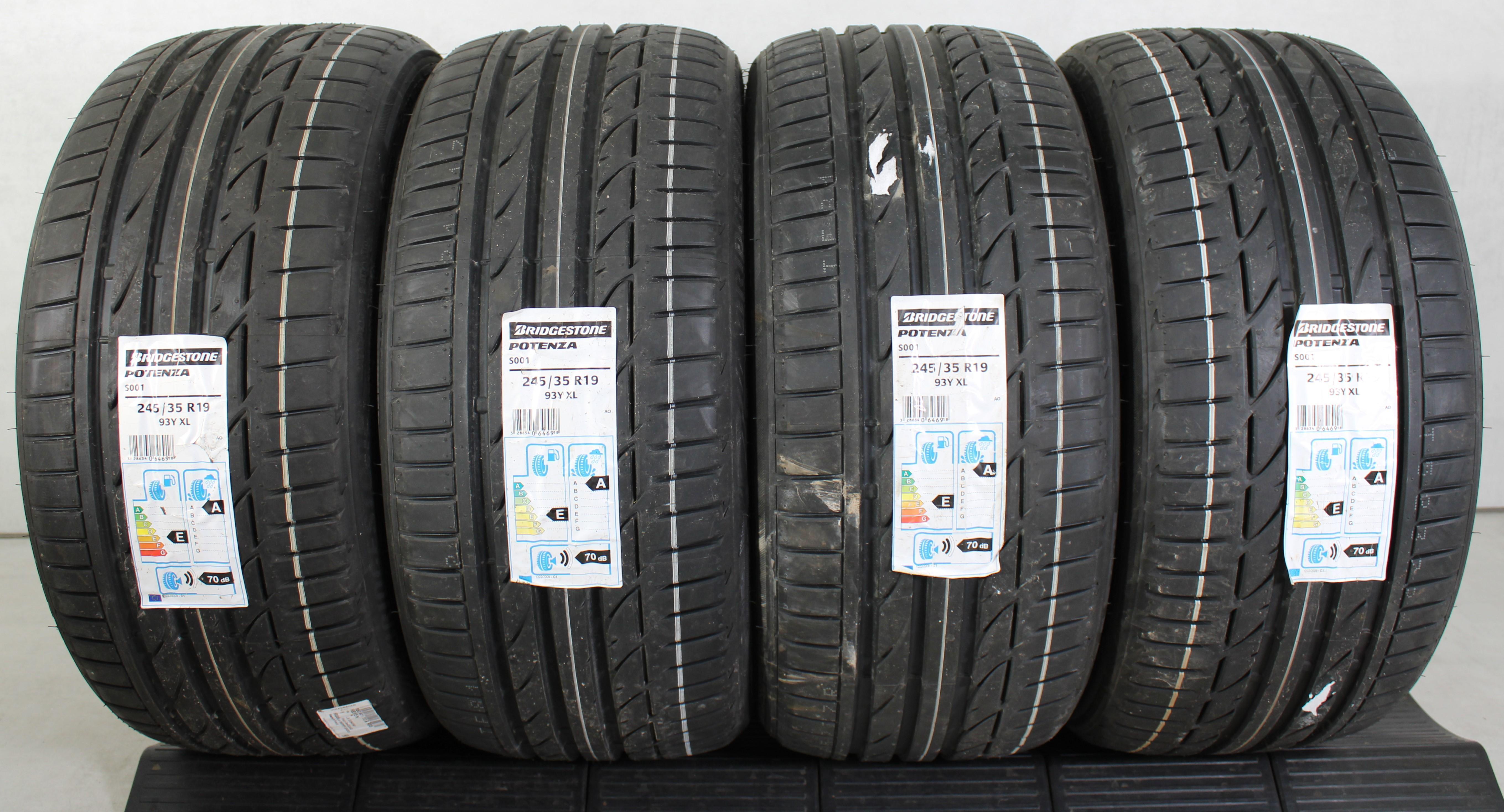 4 x 245/35R19 93Y Pneus d'été Bridgestone Potenza S001 2019 AO NOUVEAU franco domicile
