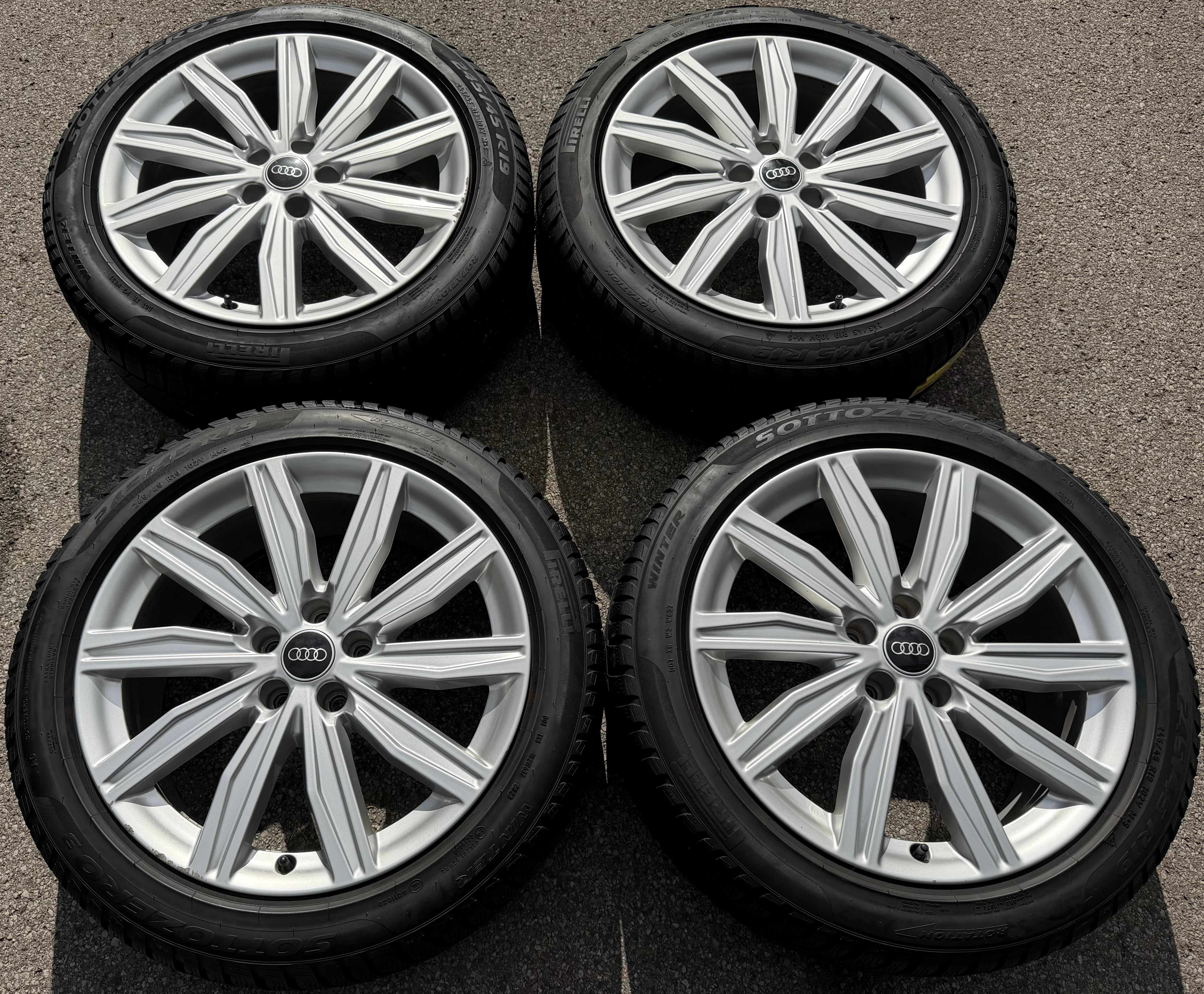4 ruote complete in lega originali da 19" per inverno Audi A6 S6 C8 4K 4K0601025M 245/45R19 102V Pirelli