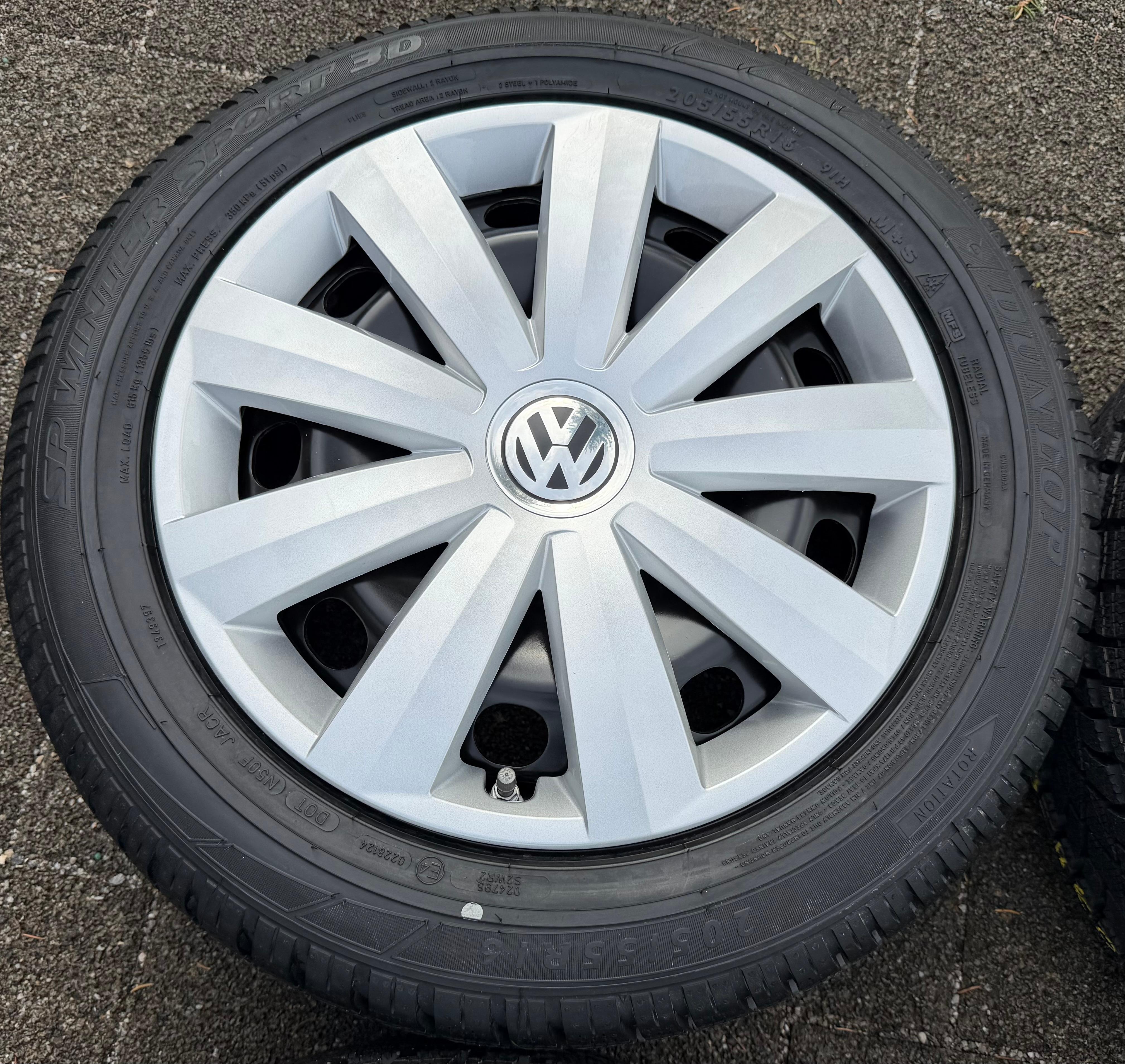 4 Winterräder VW Passat 3C Eos 1F Scirocco 13 205/55R16 91H 3C0601027BE Dunlop