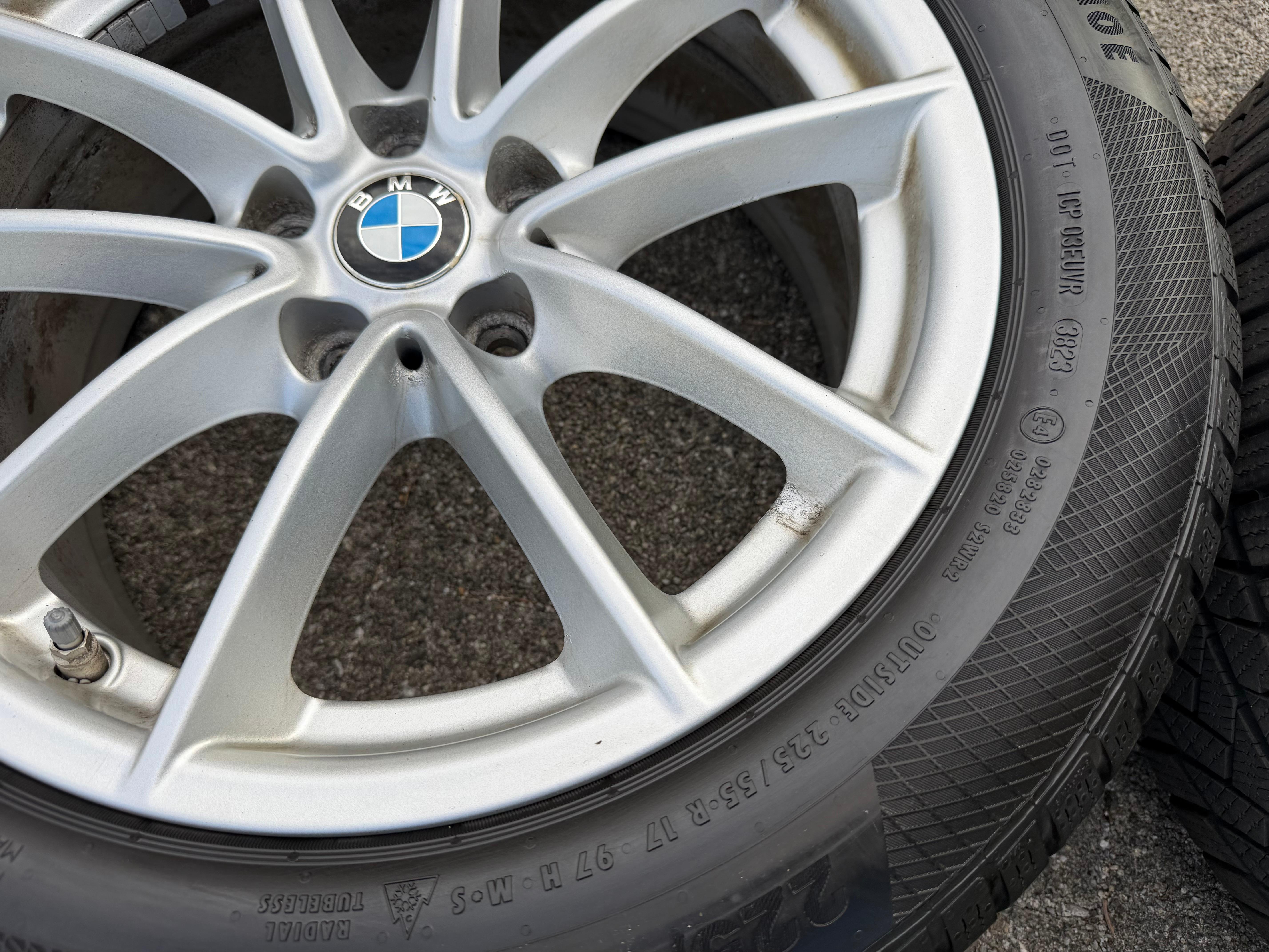 4 roues hiver en alliage d’origine 17" BMW Série 5 G30 G31 225/55R17 97H Continental avec RDKS