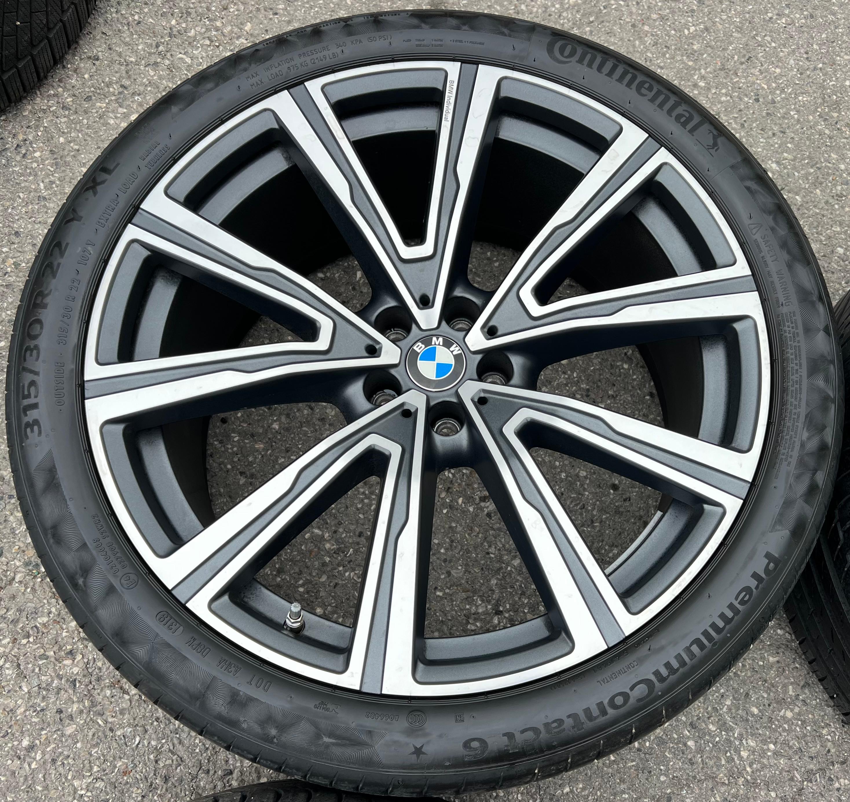 4 RUOTE ESTIVE ORIGINALI 22 ALU BMW X5 G05 X6 G06 STYLING 746i 8072000 8072001 RDK