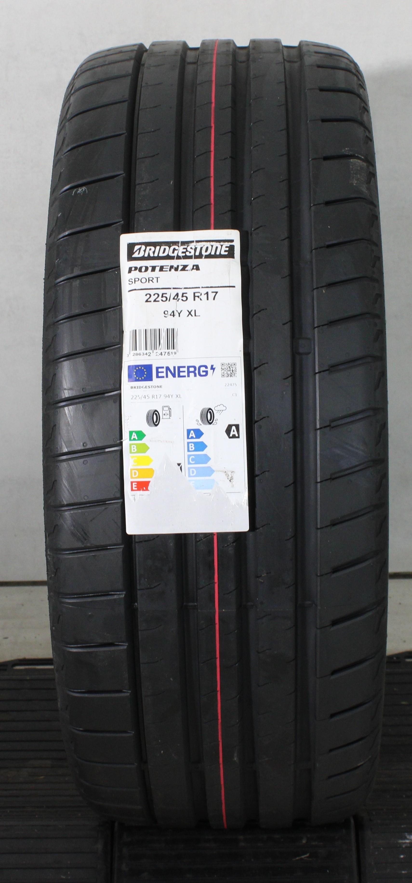 1 x 225/45R17 94Y Sommerreifen Bridgestone Potenza Sport 2022 XL NEU