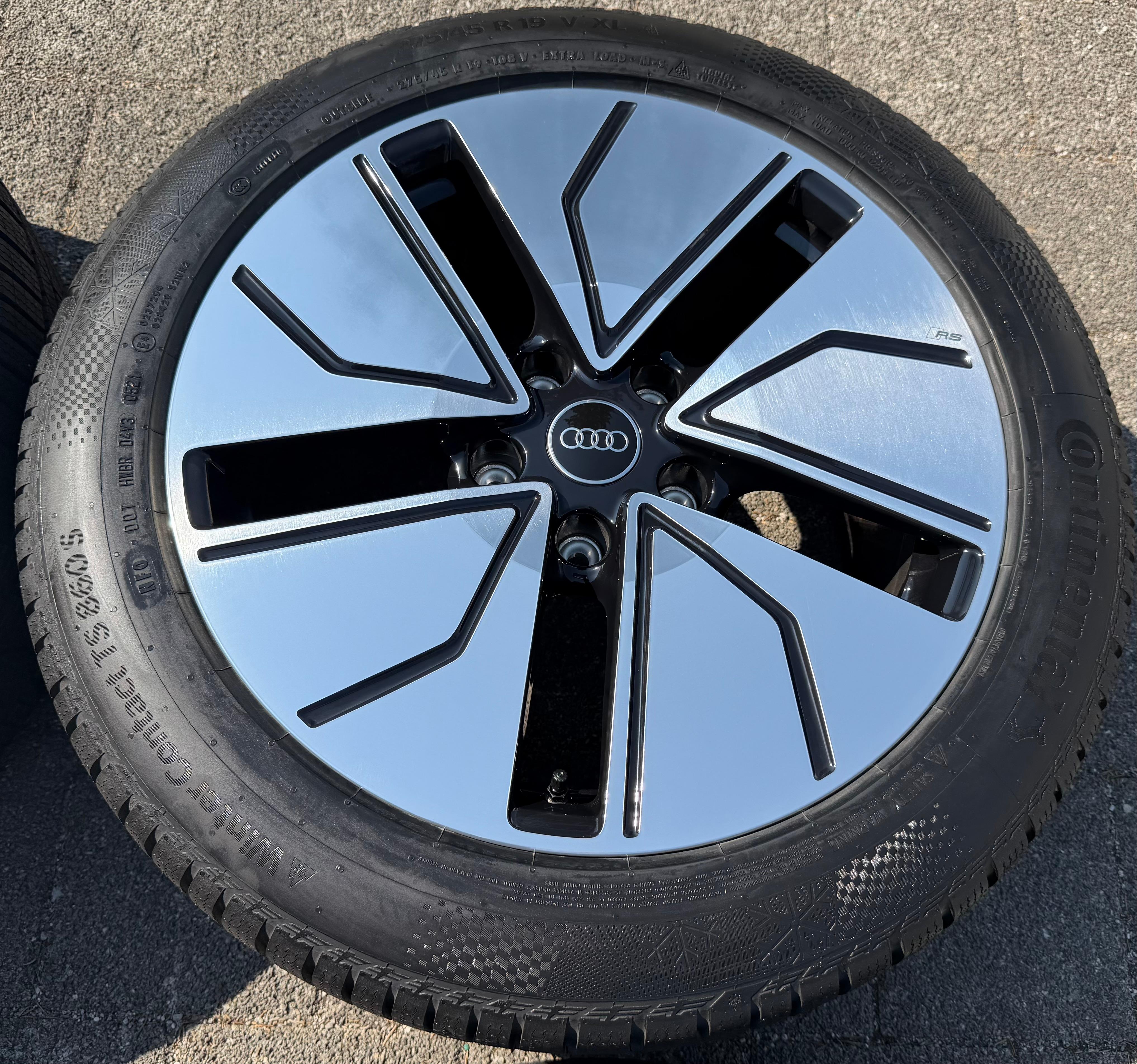 4 cerchi invernali originali in lega da 19" per Audi E-Tron GT 4J3601025P 4J3601025N con sistema di monitoraggio della pressione dei pneumatici (RDKS)