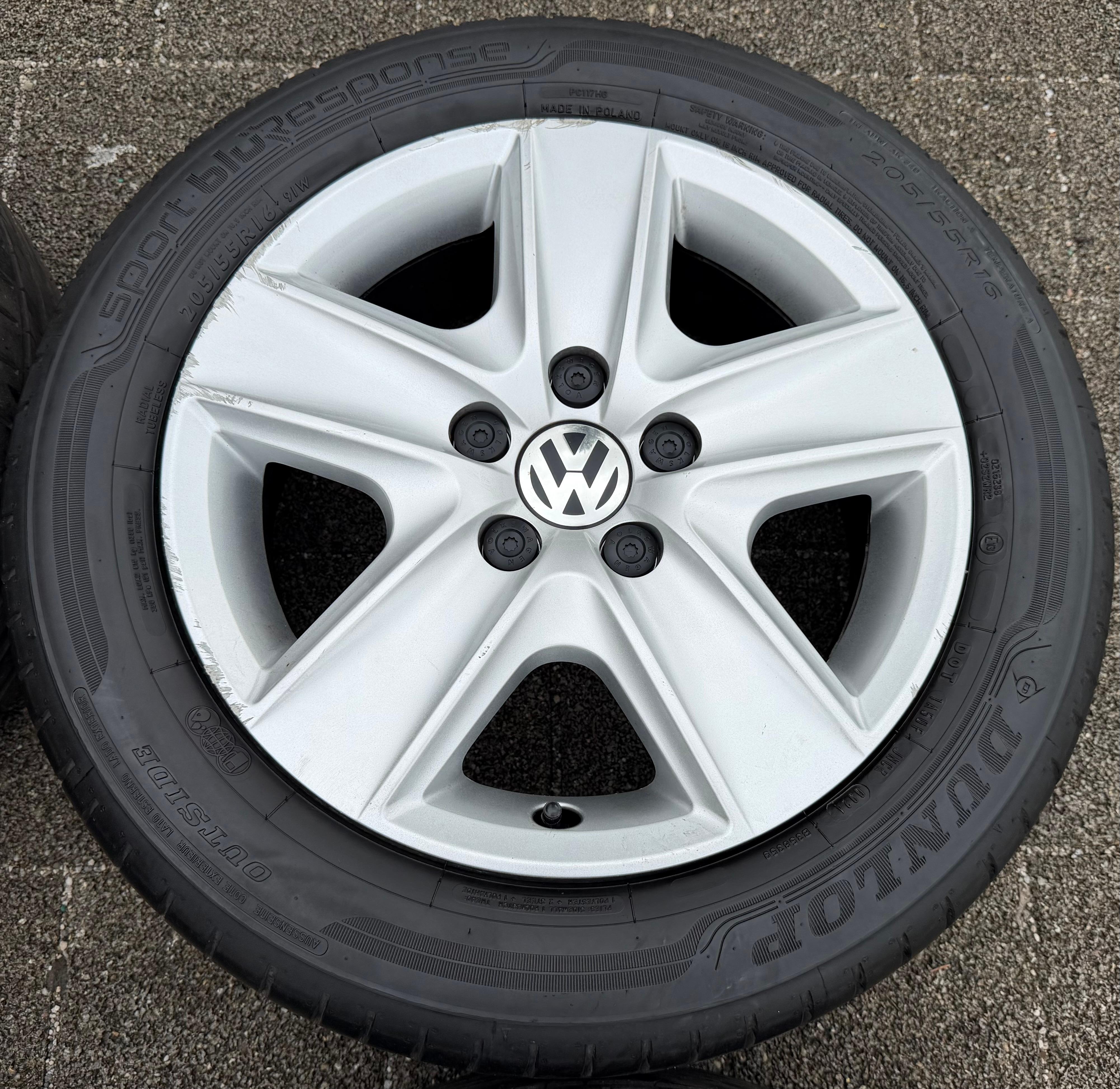 4 ruote estive originali da 16" VW Golf 5/6 Touran 5K0601027 205/55R16 91W