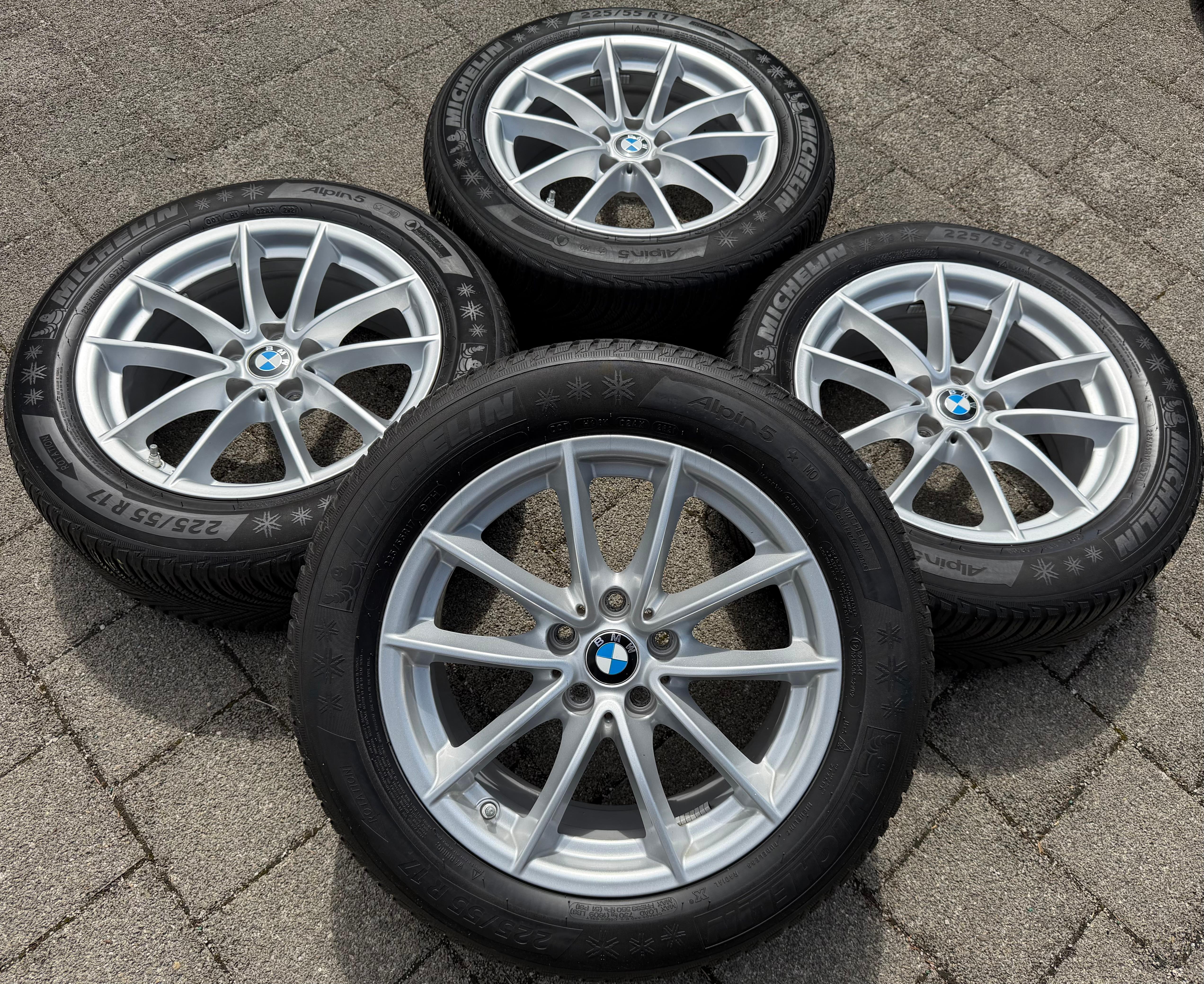 4 llantas de aluminio originales de 17" para invierno, BMW Serie 5 G30 G31, 225/55R17 97H, Michelin RDKS