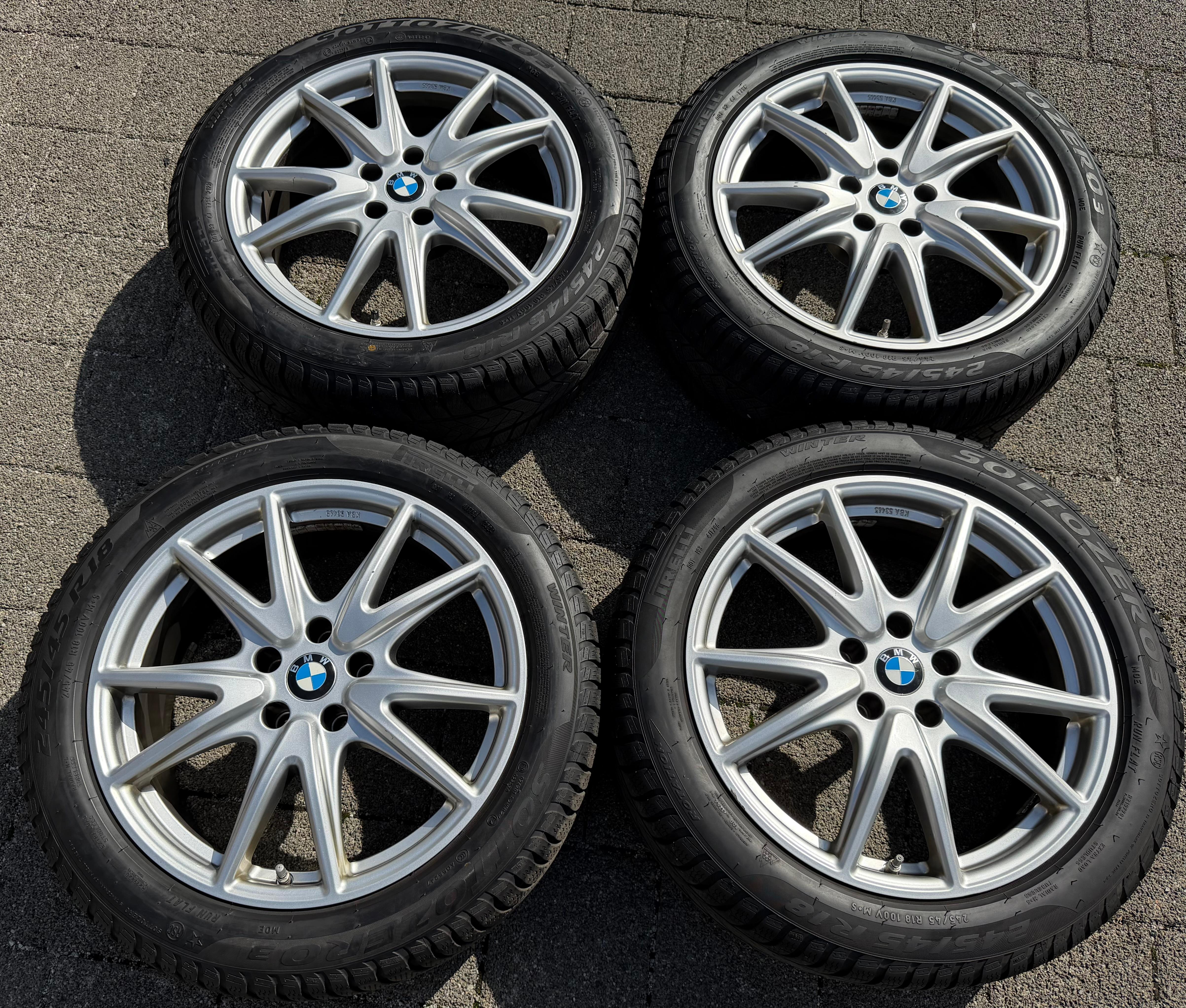 4 Alu 18" Winterräder BMW 5er Reihe G30 G31 245/45R18 100V Pirelli 2023 RDKS