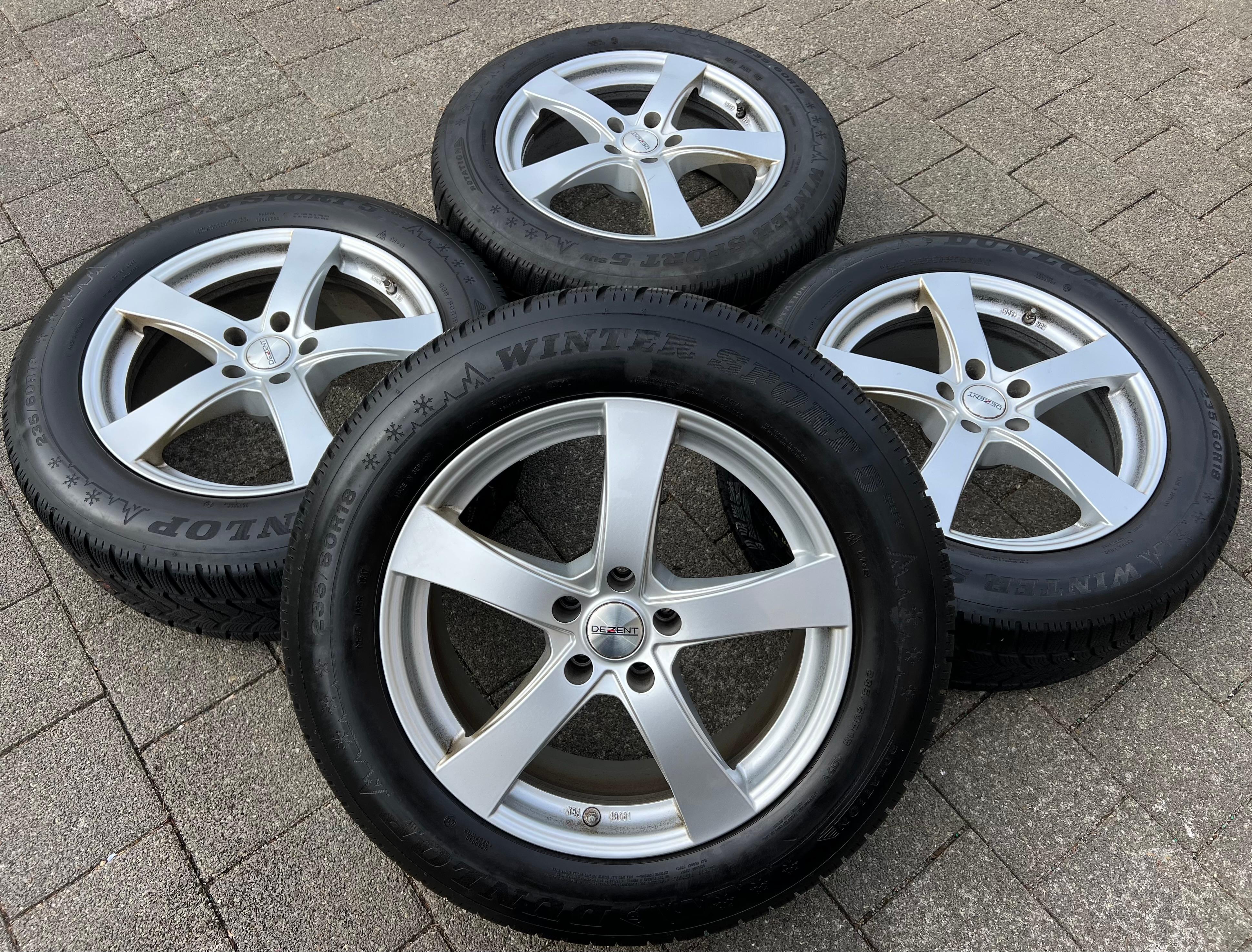 4 ROUES D'HIVER ALU 18" MERCEDES GLC W253 204X AUDI Q5 FY 8R 235/60R18 107V RDKS