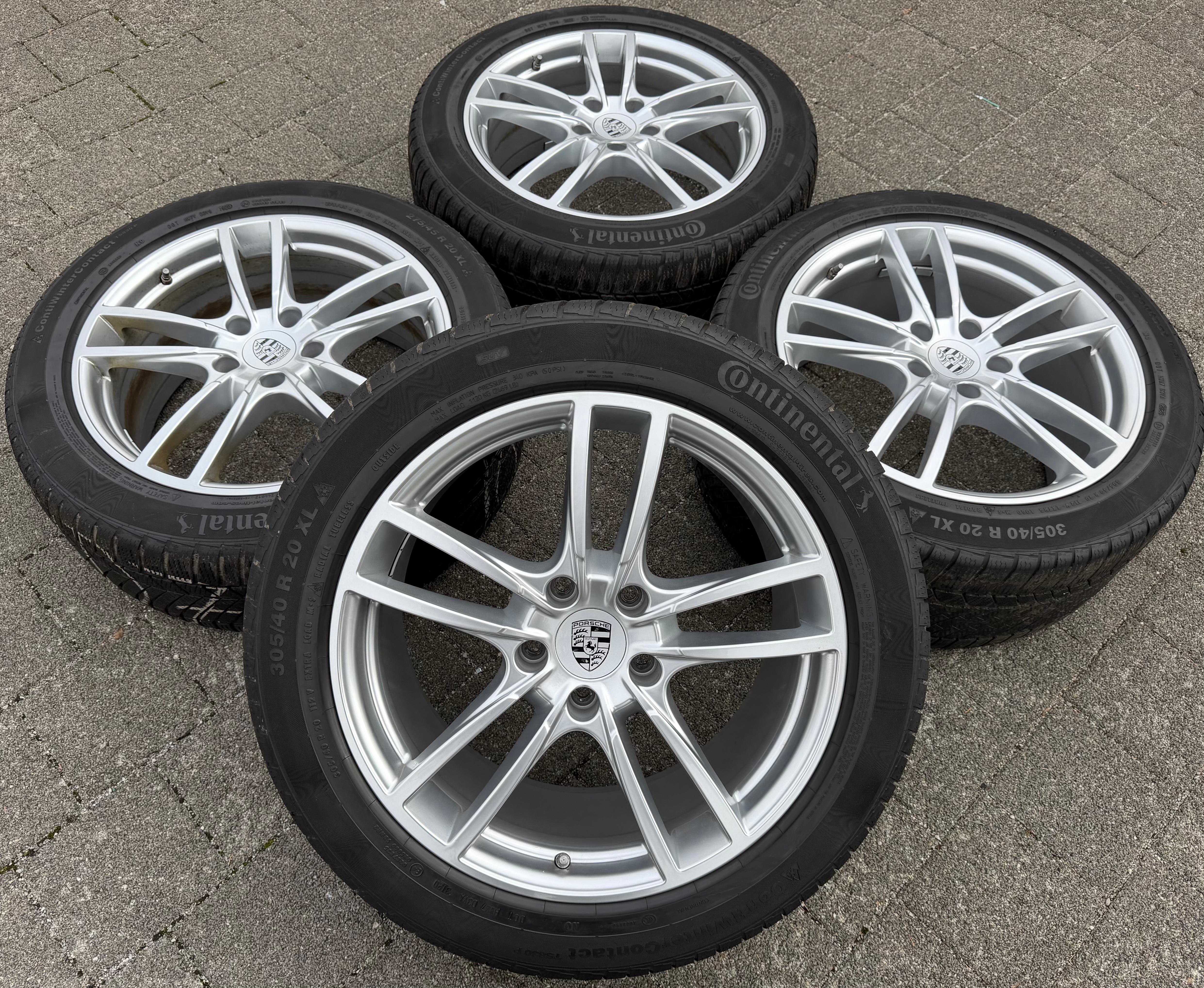 4 originele 20" lichtmetalen winterwielen Porsche Cayenne 9YA 9Y0601025BB 9Y0601025BC TPMS