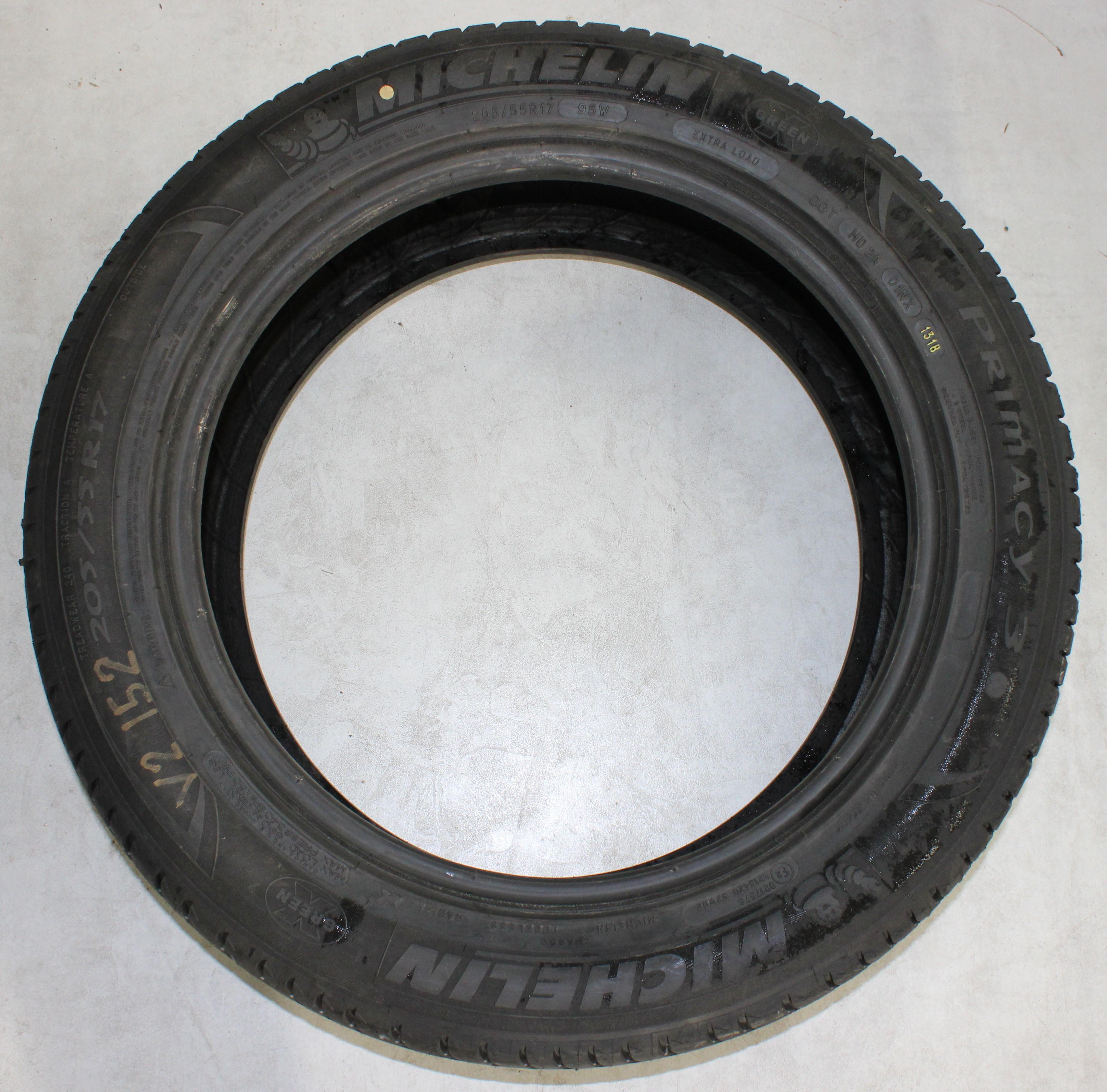 4 x 205/55R17 95W Sommerreifen Michelin Primacy 3 * 7-7,5mm 2018