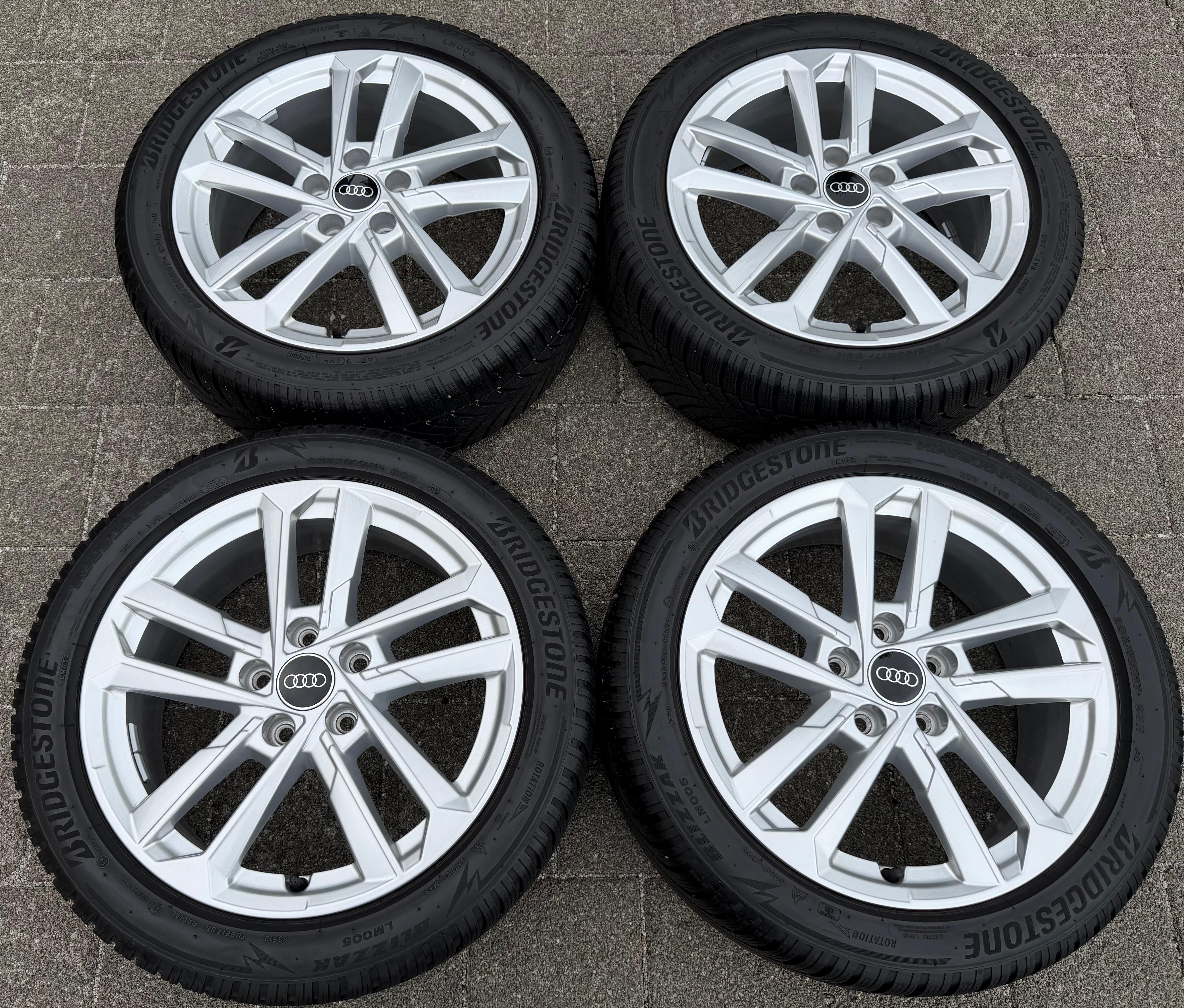 4 Original 17" Alu Winterräder Audi A3 S3 8Y 8Y0601025L 205/50R17 93H Bridgestone 2022