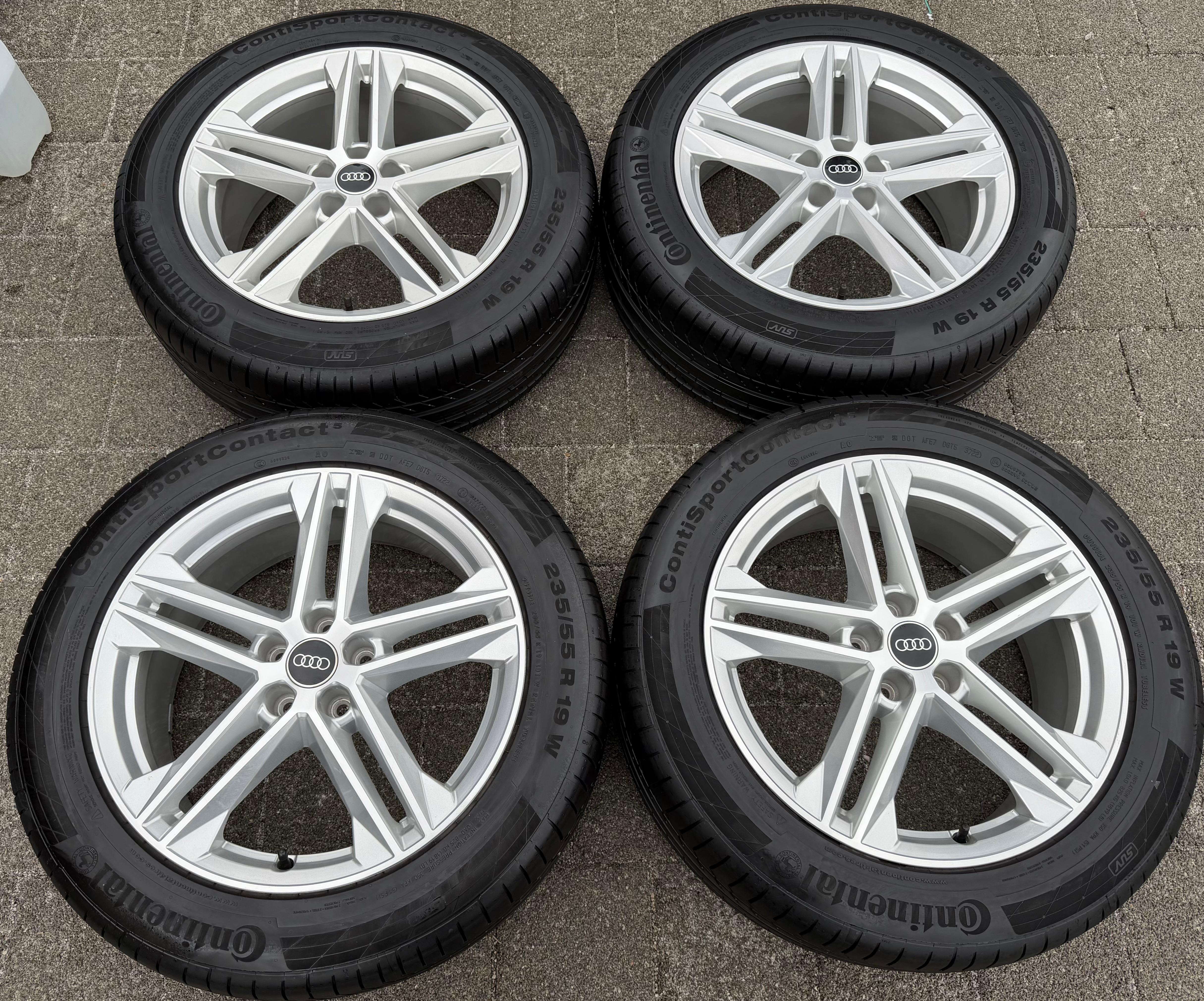 4 Original 19" Alu Sommerräder Audi Q5 SQ5 FY 80A601025G 235/55R19 101W Continental