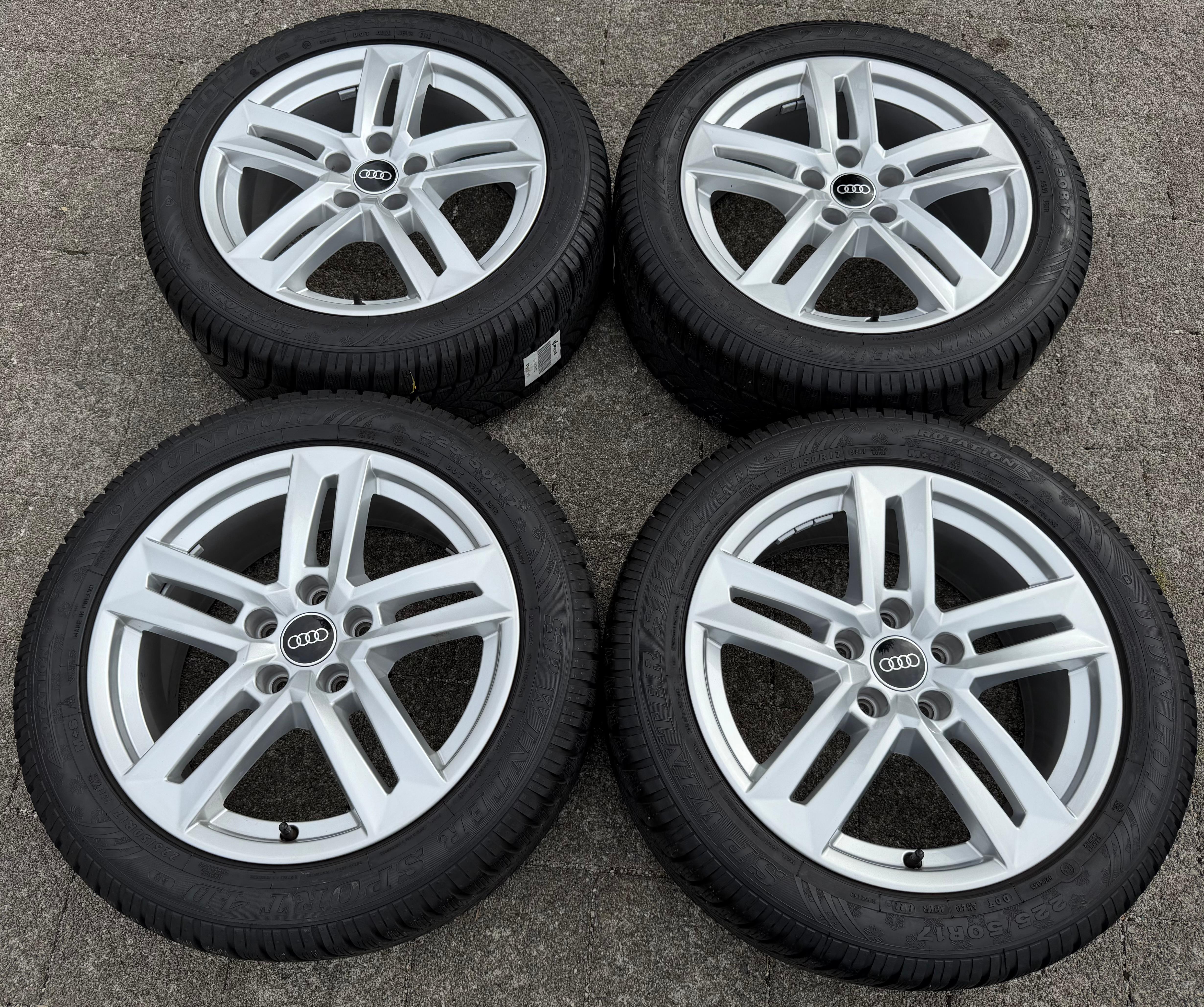 4 Original 17" Alu Winterräder Audi A4 B9 8W 8W0601025P 225/50R17 98H Dunlop 2022