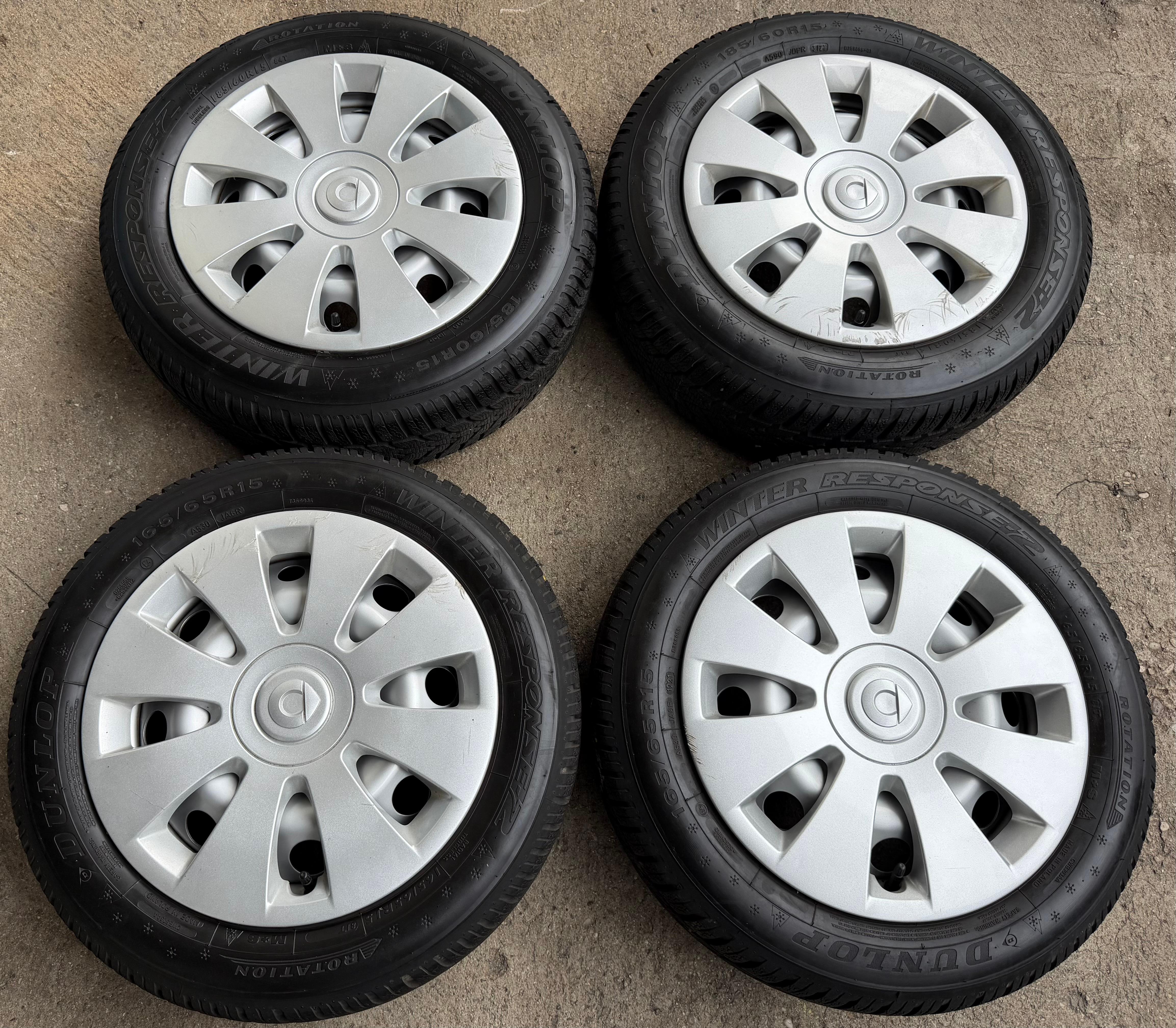 4 Original Winterräder Smart 453 165/65R15 81T 185/60R15 84T Dunlop RDKS 2021