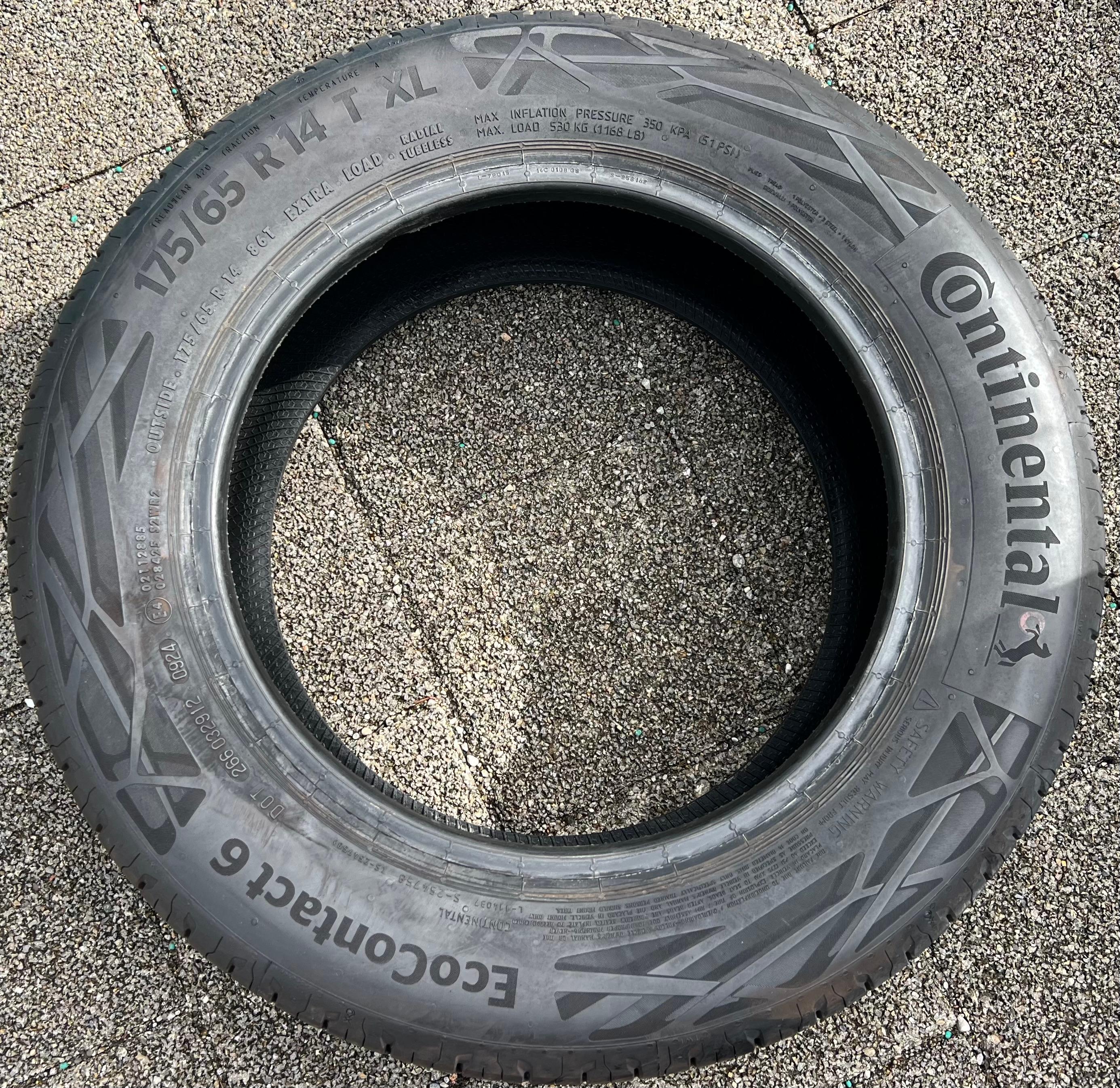 4 x 175/65R14 86T Sommerreifen Continental Eco Contact 6 Volles Profil 2024