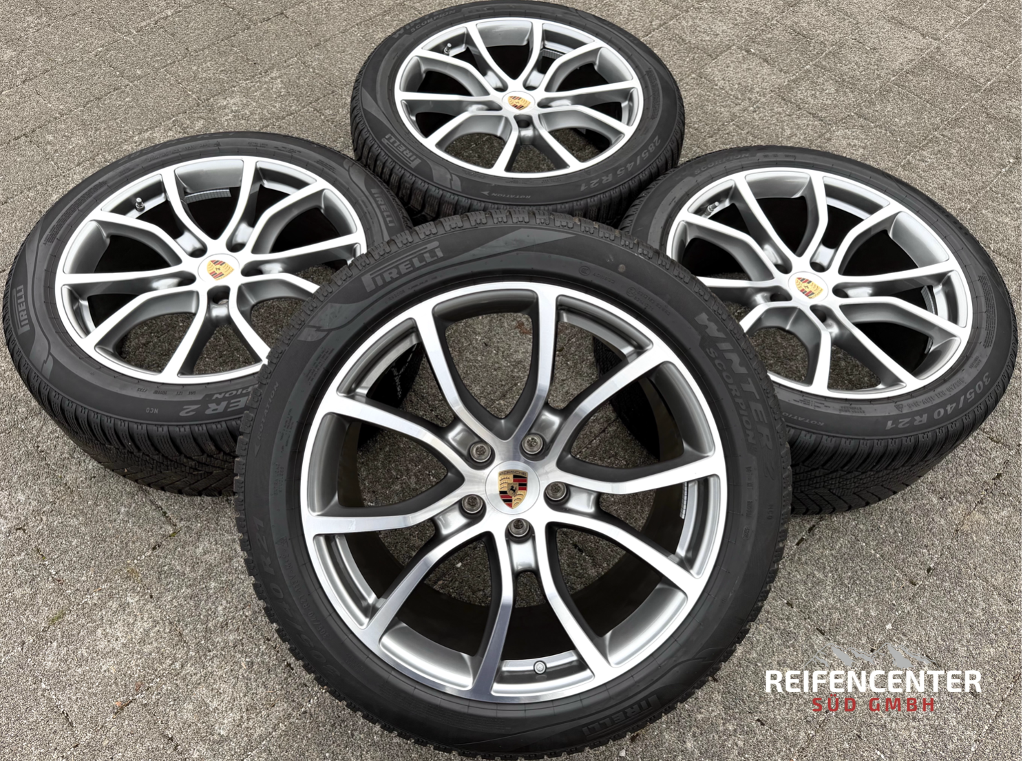 4 originele 21" lichtmetalen winterwielen Porsche Cayenne Coupé II E3 9Y3601025BN Pirelli