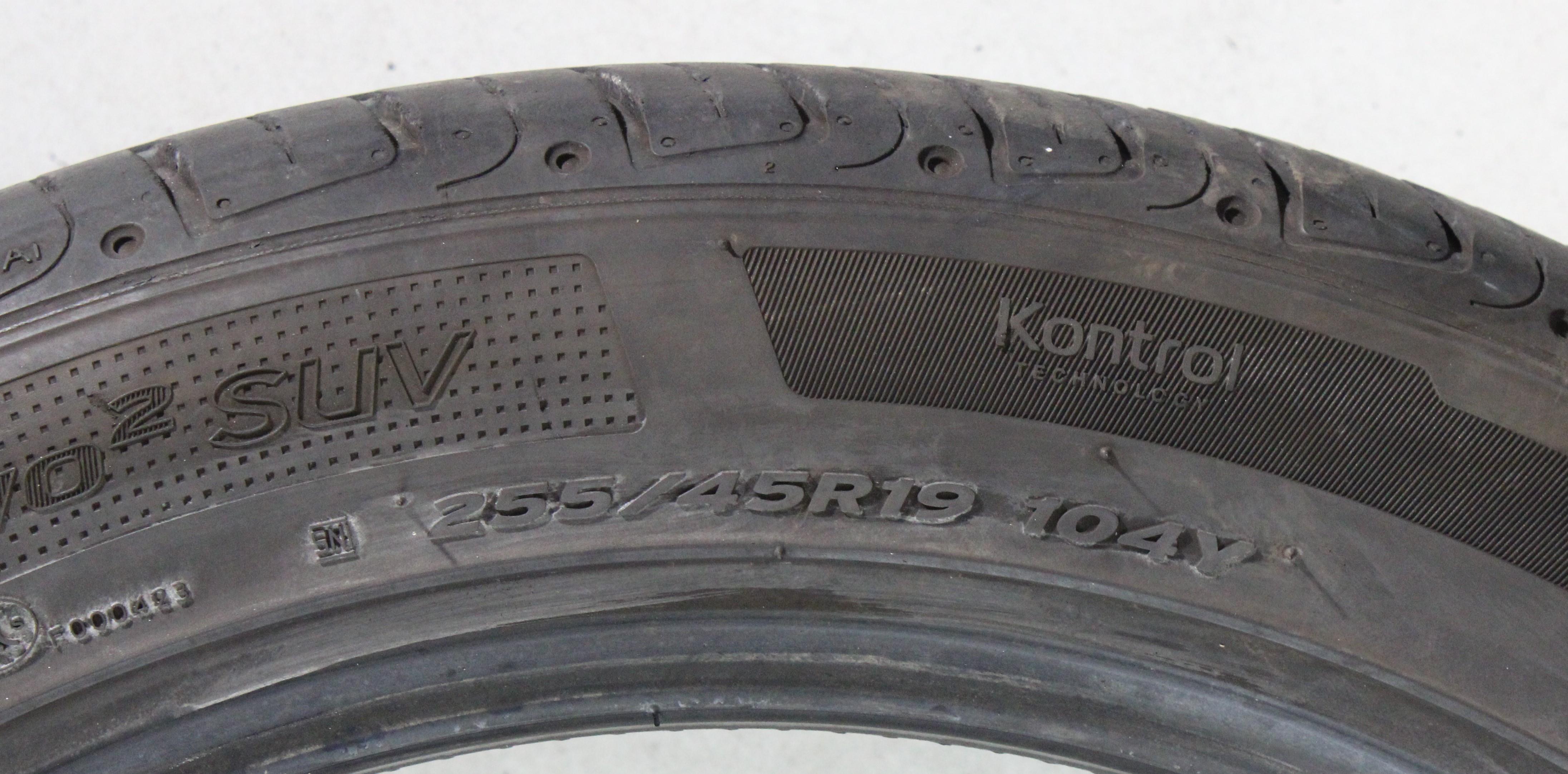 2 x 255/45R19 104Y Sommerreifen Hankook Ventus S1 Evo 2 SUV AO 4,5-5mm 2020
