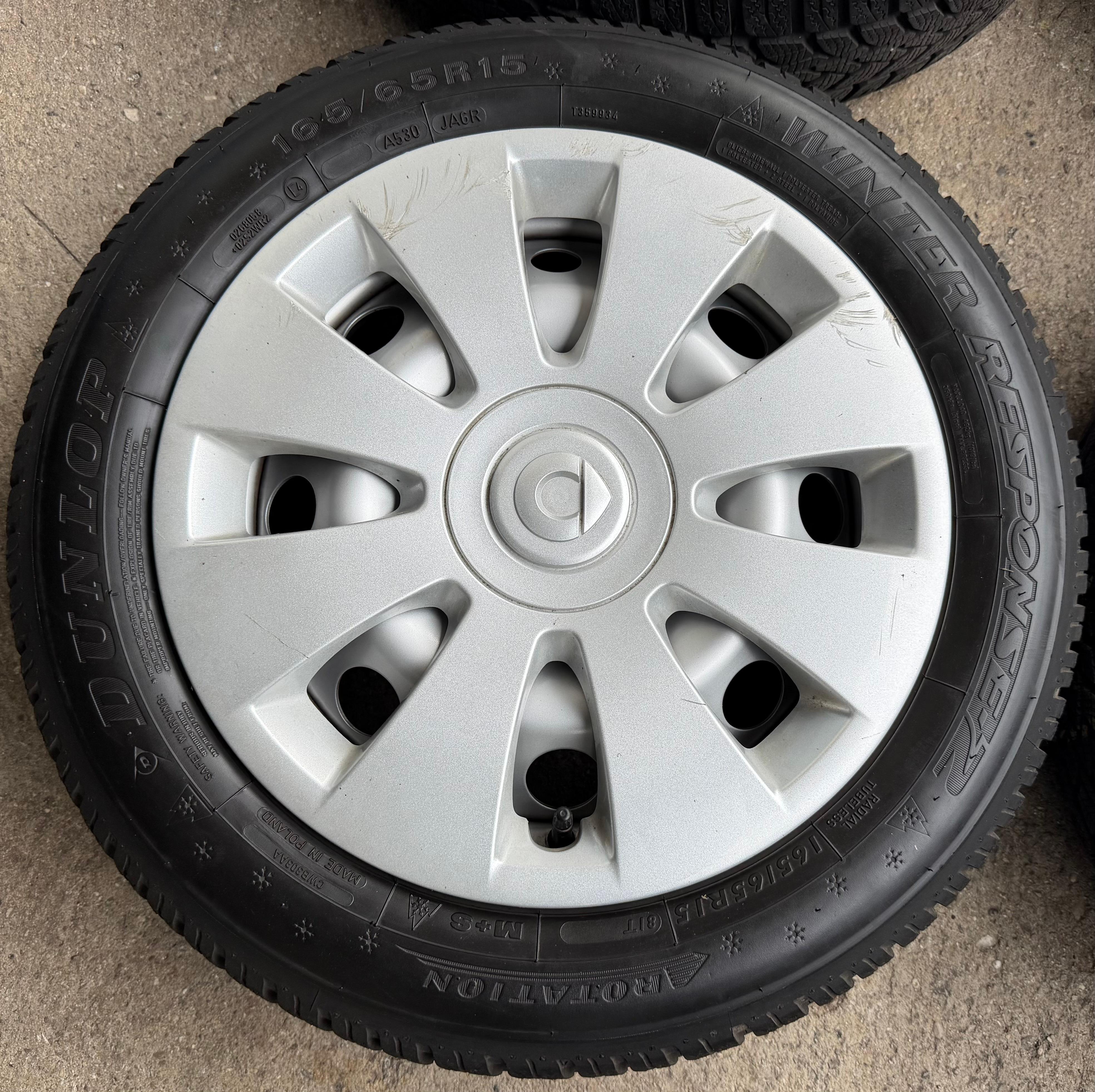 4 Original Winterräder Smart 453 165/65R15 81T 185/60R15 84T Dunlop RDKS 2021
