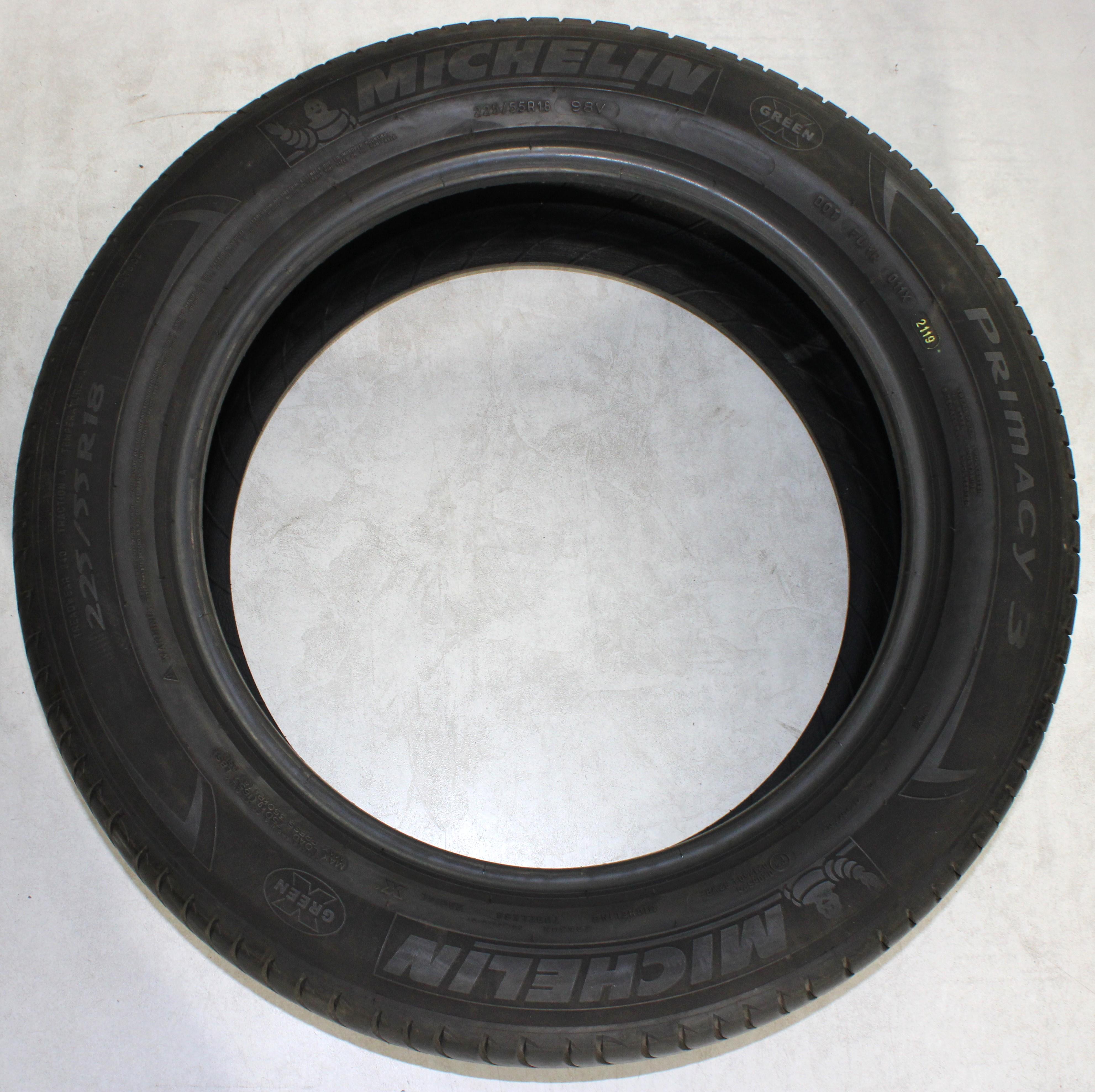 4 x 225/55R18 98V Sommerreifen Michelin Primacy 3 2x 6,5-7mm und 2x 6-6,5mm 2019