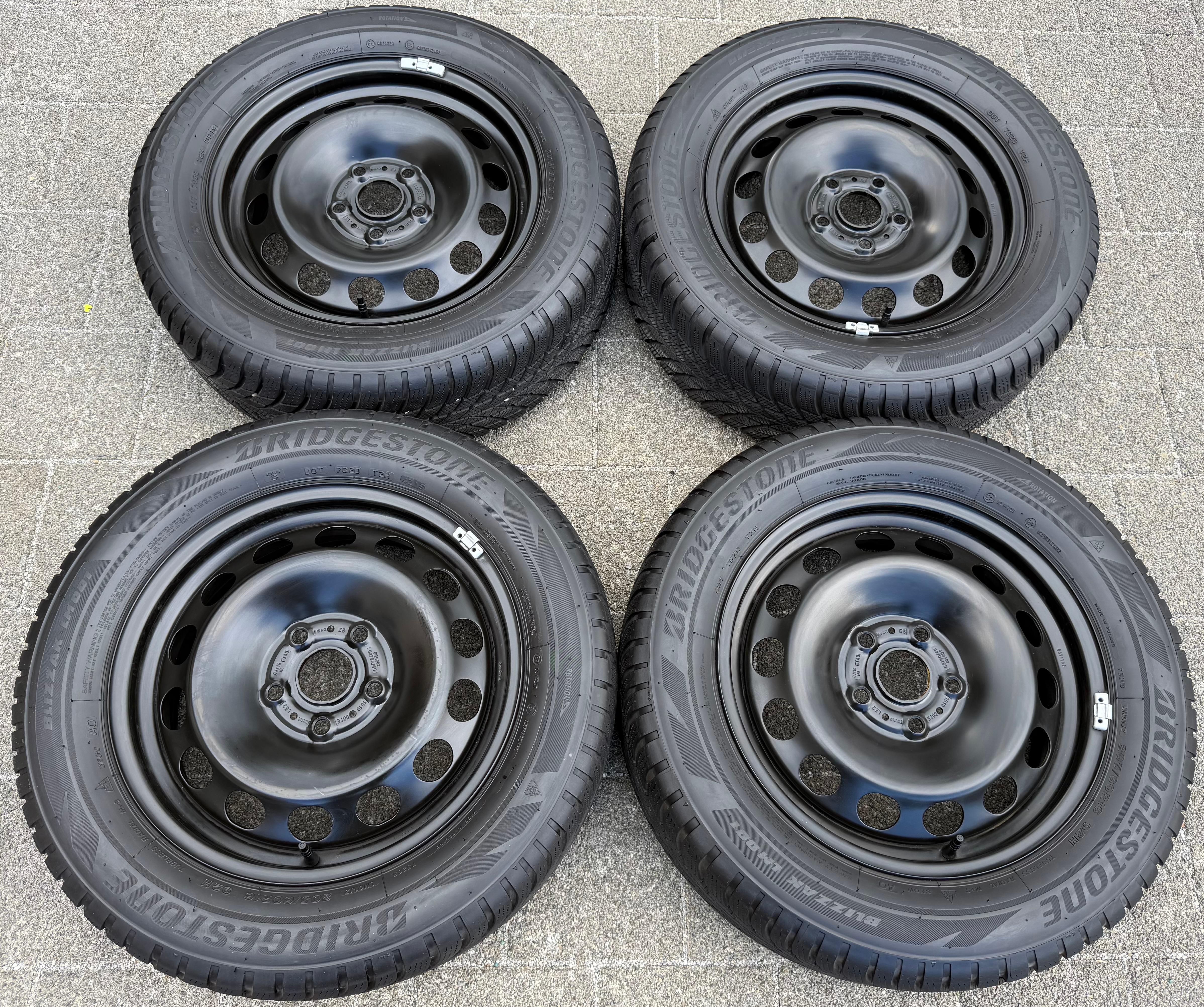 4 Winterräder Audi Q2 GA VW T-Roc Skoda Karoq 205/60R16 92H Bridgestone 5Q0601027AM