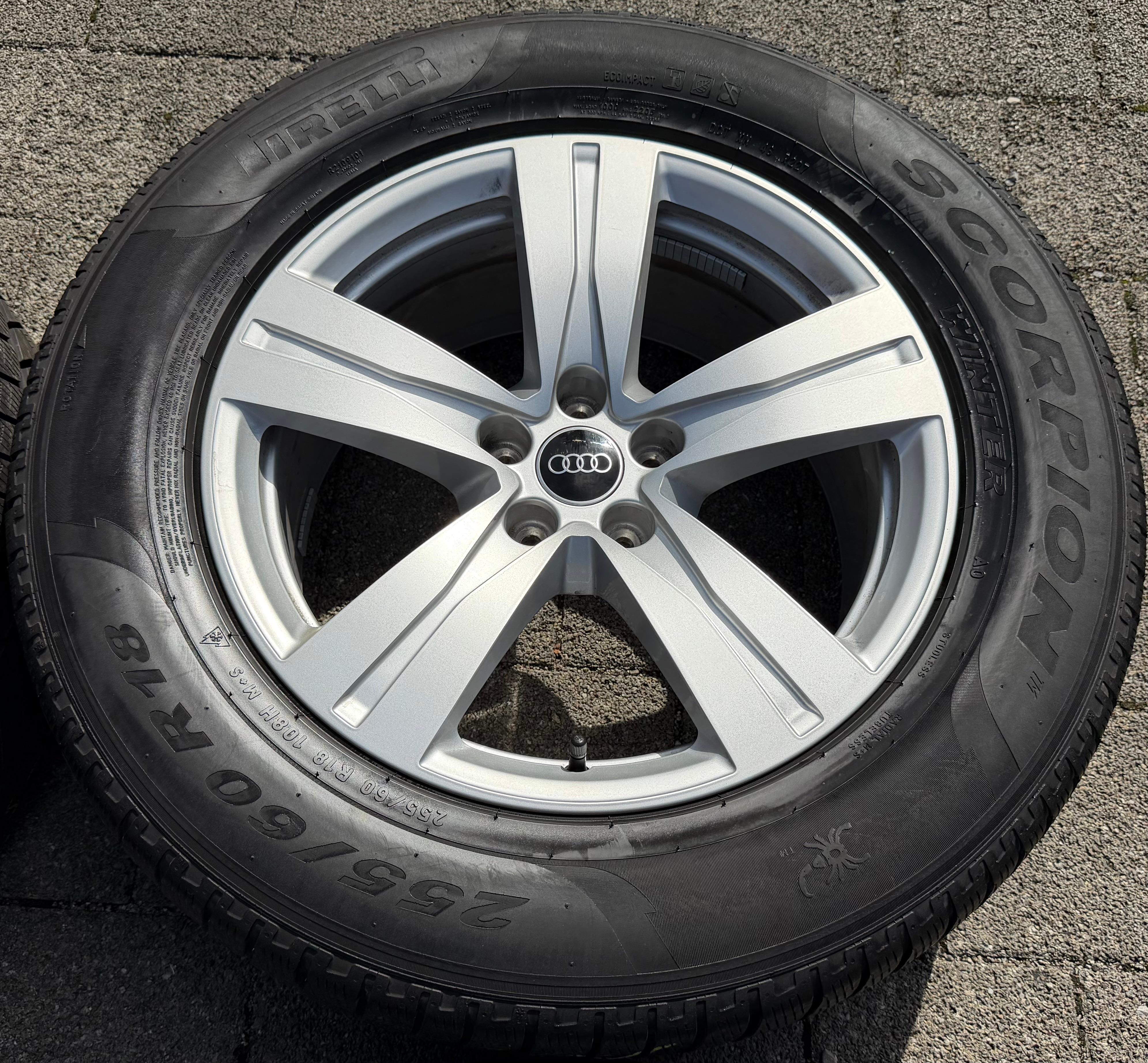 4 Original 18" Alu Winterräder Audi Q7 4M 255/60R18 108H 4M0601025A PIRELLI