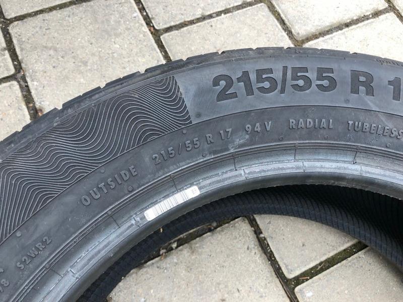 4 x 215/55R17 94V Sommerreifen Continental Premium Contact 5 2x 6,5-7mm und 2x 5-5,5mm 2016