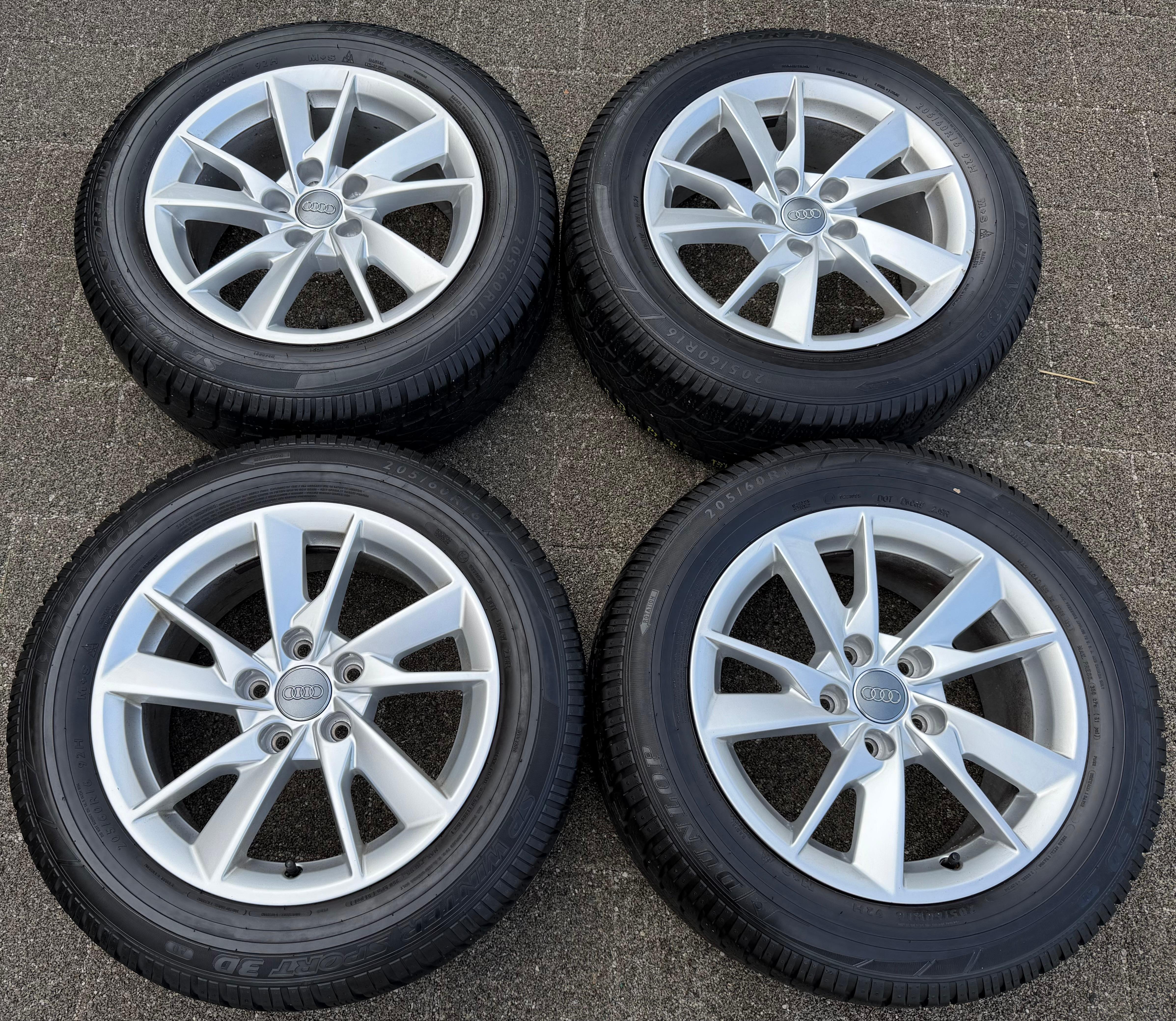 4 Original Alu Winterräder Audi A4 8W B9 8W0601025A 205/60R16 92H Dunlop