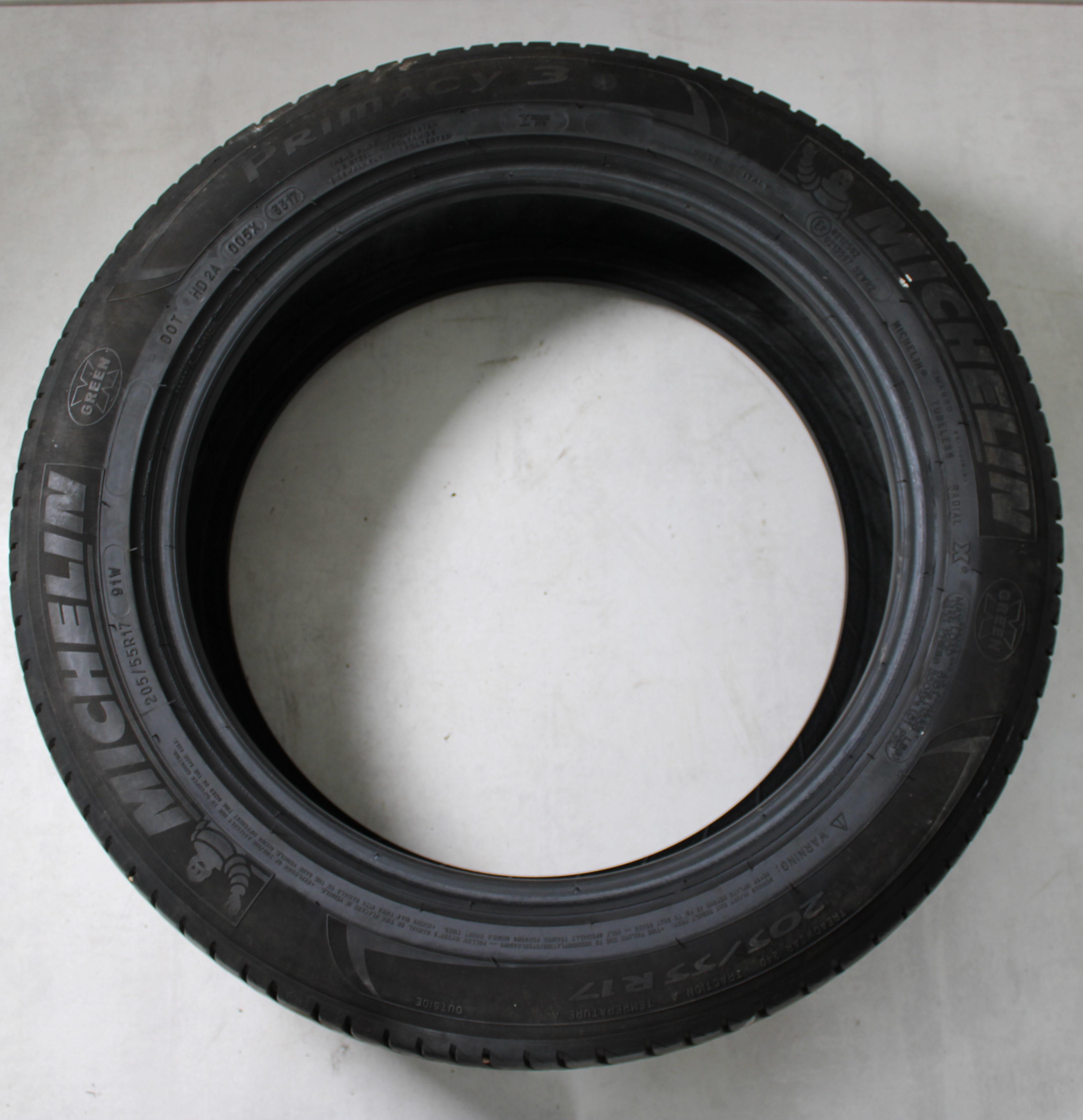 4 x 205/55R17 91W Sommerreifen Michelin Primacy 3 5-5,5mm 2017