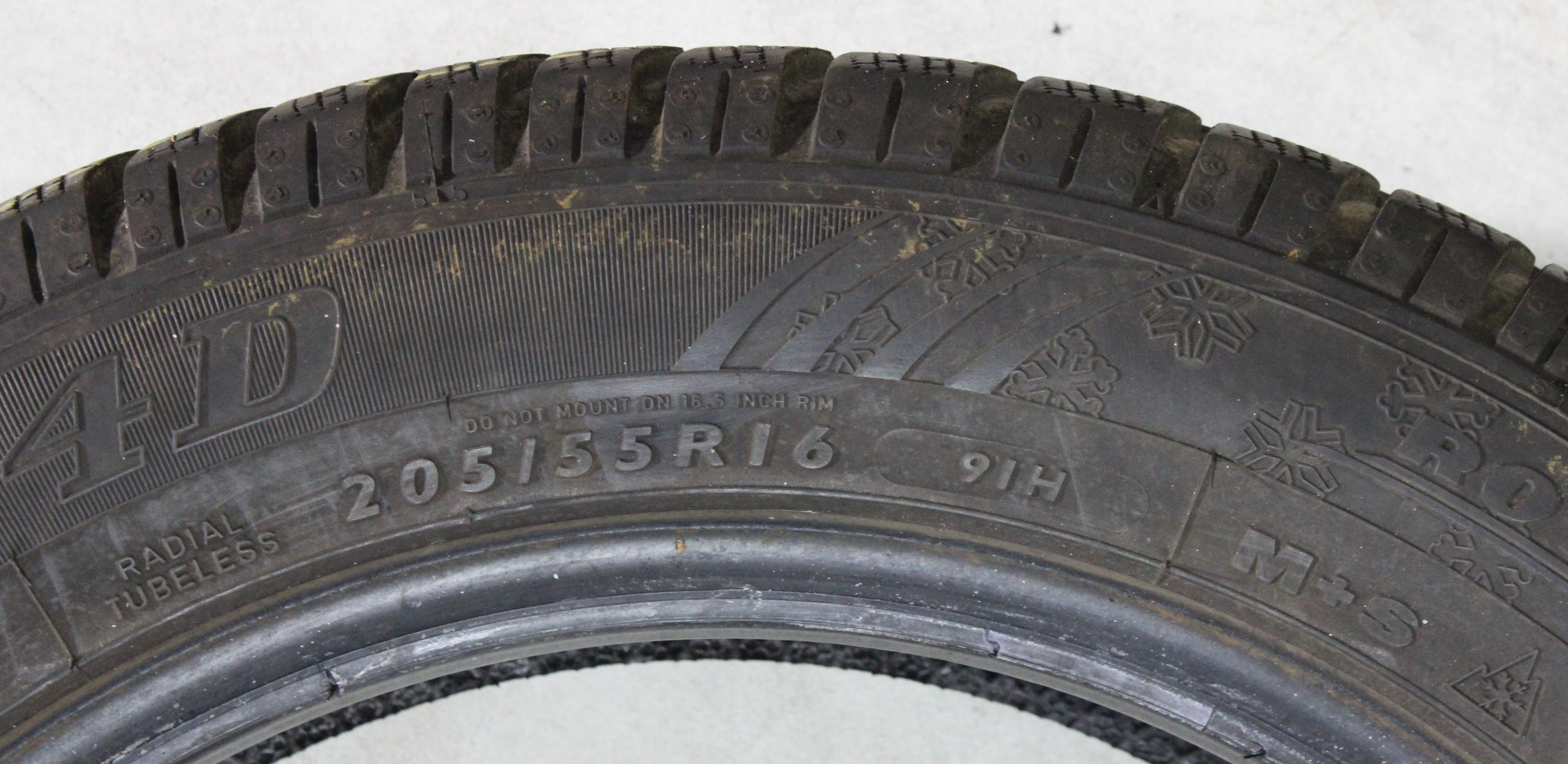 4 x 205/55R16 91H pneumatici invernali Dunlop SP Winter Sport 4D 5-5,5mm 3x2019/1x2020