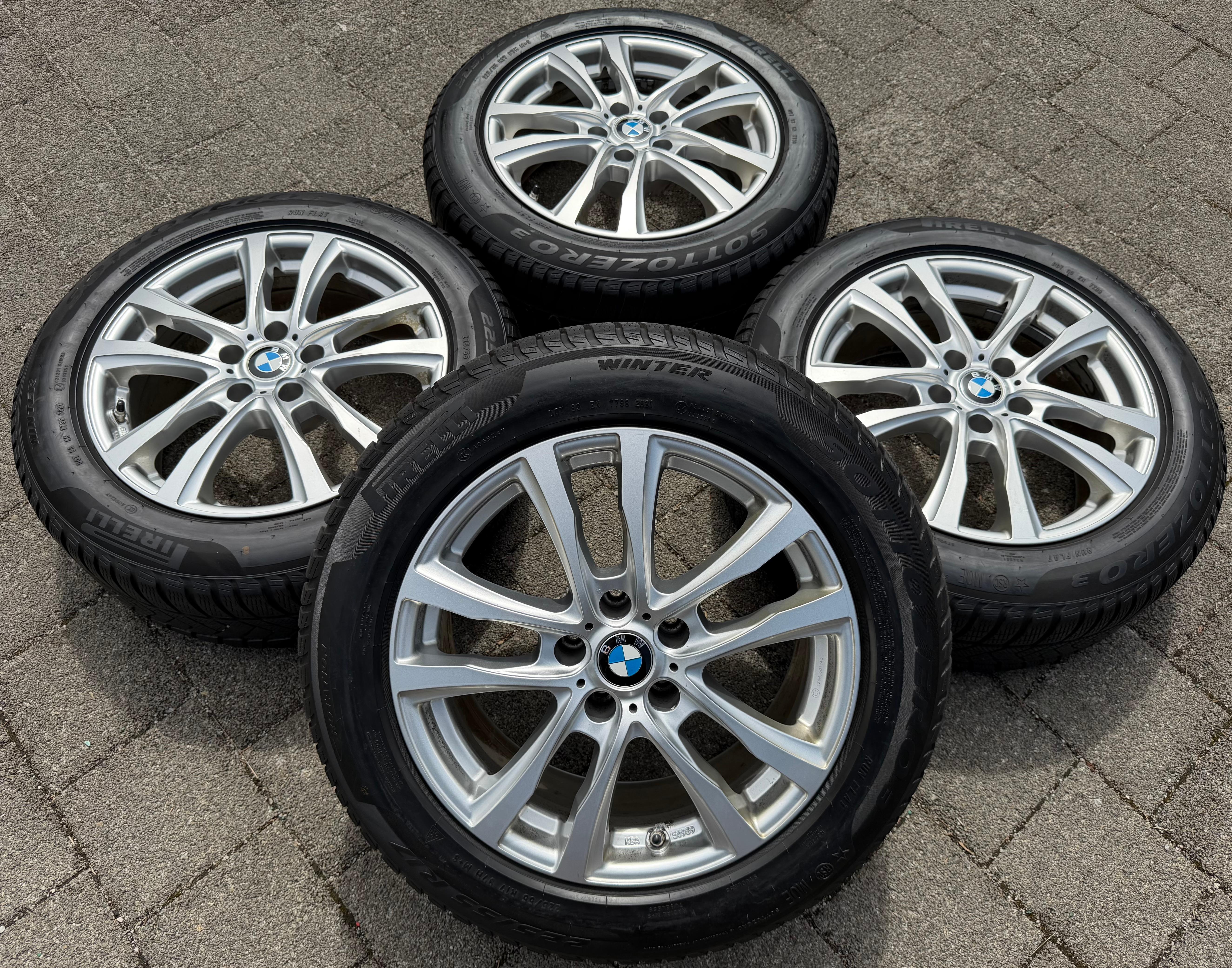 4 llantas de aluminio de 17" para invierno, BMW Serie 5 (G30, G31), 225/55R17 97H, PIRELLI, con sistema de control de presión de neumáticos (TPMS)