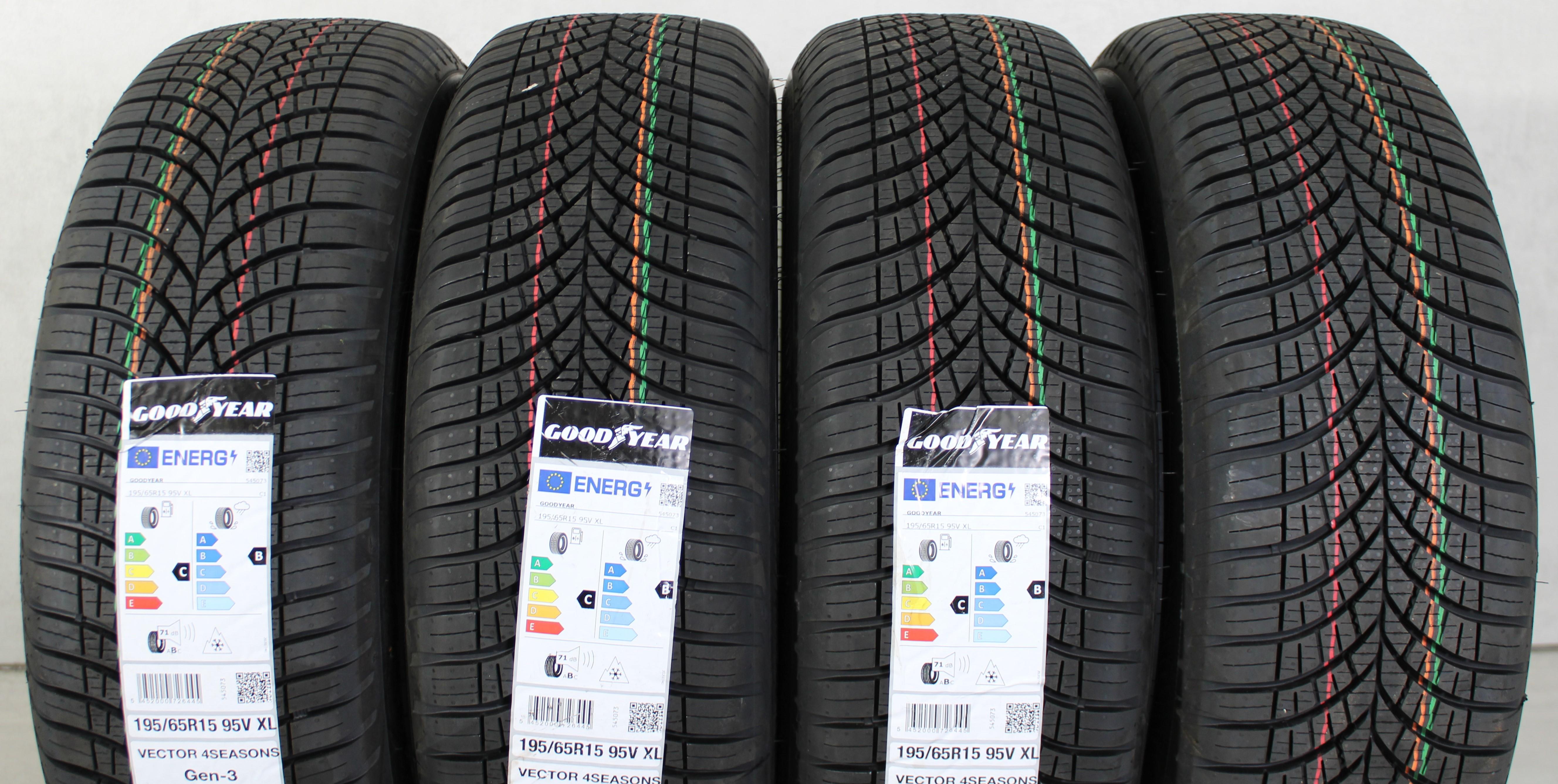 4 x 195/65R15 95V pneus toutes saisons Goodyear Vector 4 Seasons GEN-3 2024 XL