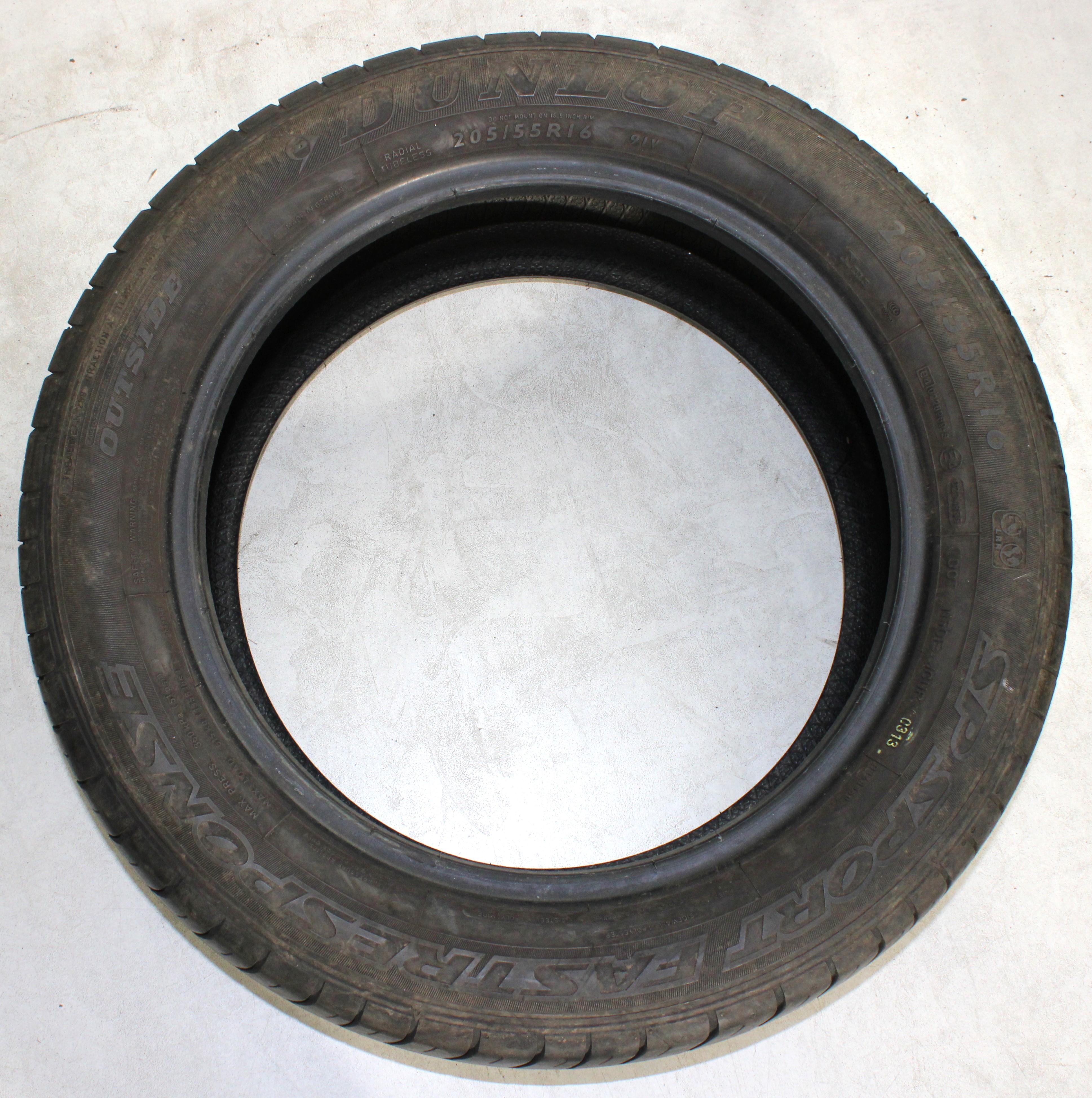 4 x 205/55R16 911V Sommerreifen Dunlop SP Sport Fastresponse 2x 6mm und 2x 5,5mm 2013