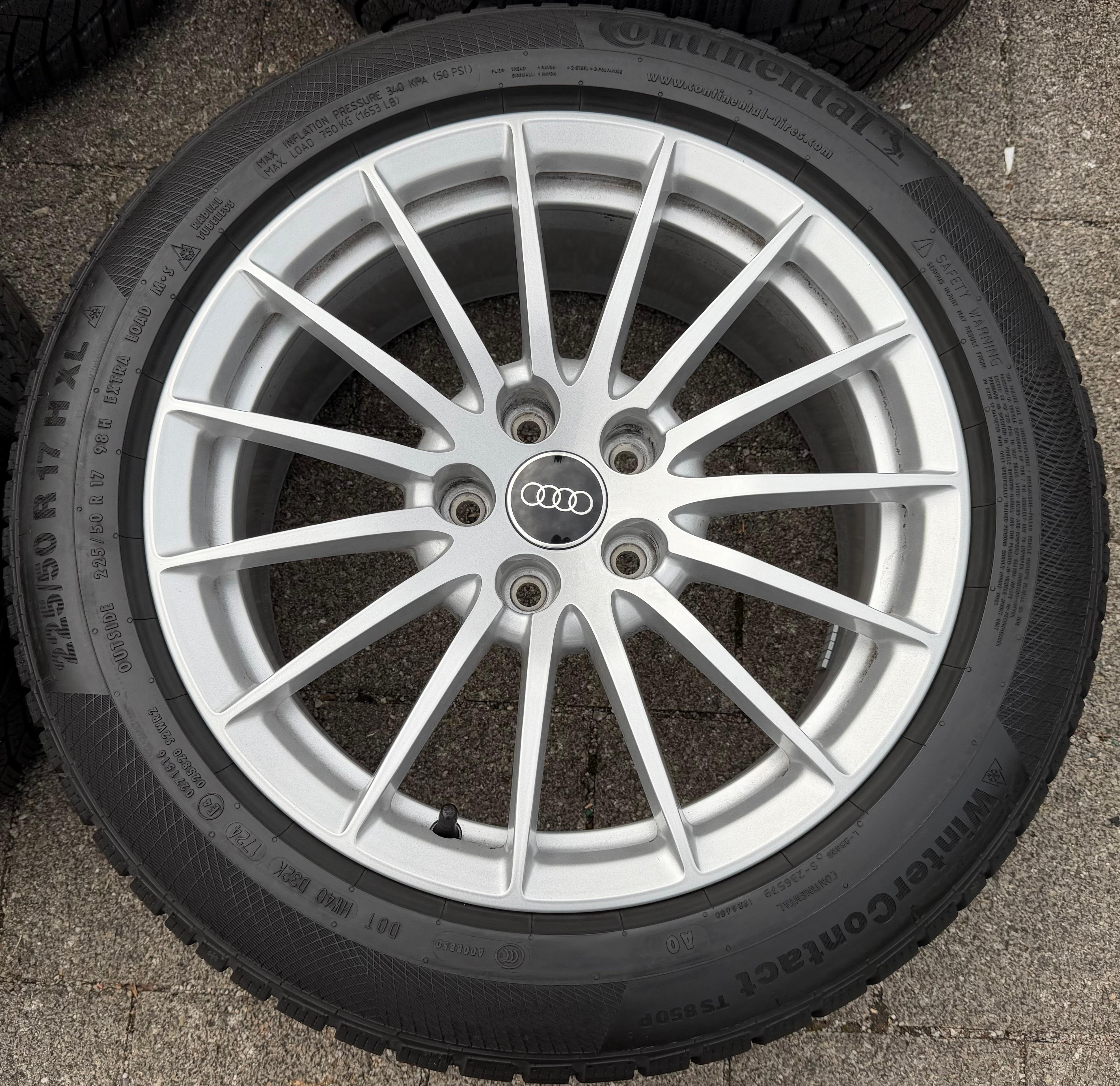 4 ORIGINAL 17" ALU WINTERRÄDER AUDI A5 F5 8W 225/50R17 98H 8W0601025AE CONTINENTAL